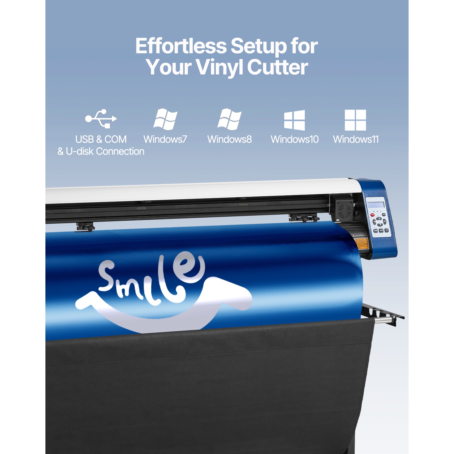 VEVOR 53 Inch Vinyl Cutter, Vinyl Cutter Machine, Semi-Automatic DIY Vinyl Printer Cutter Machine, Manual Positioning Sign Cutting with Floor Stand