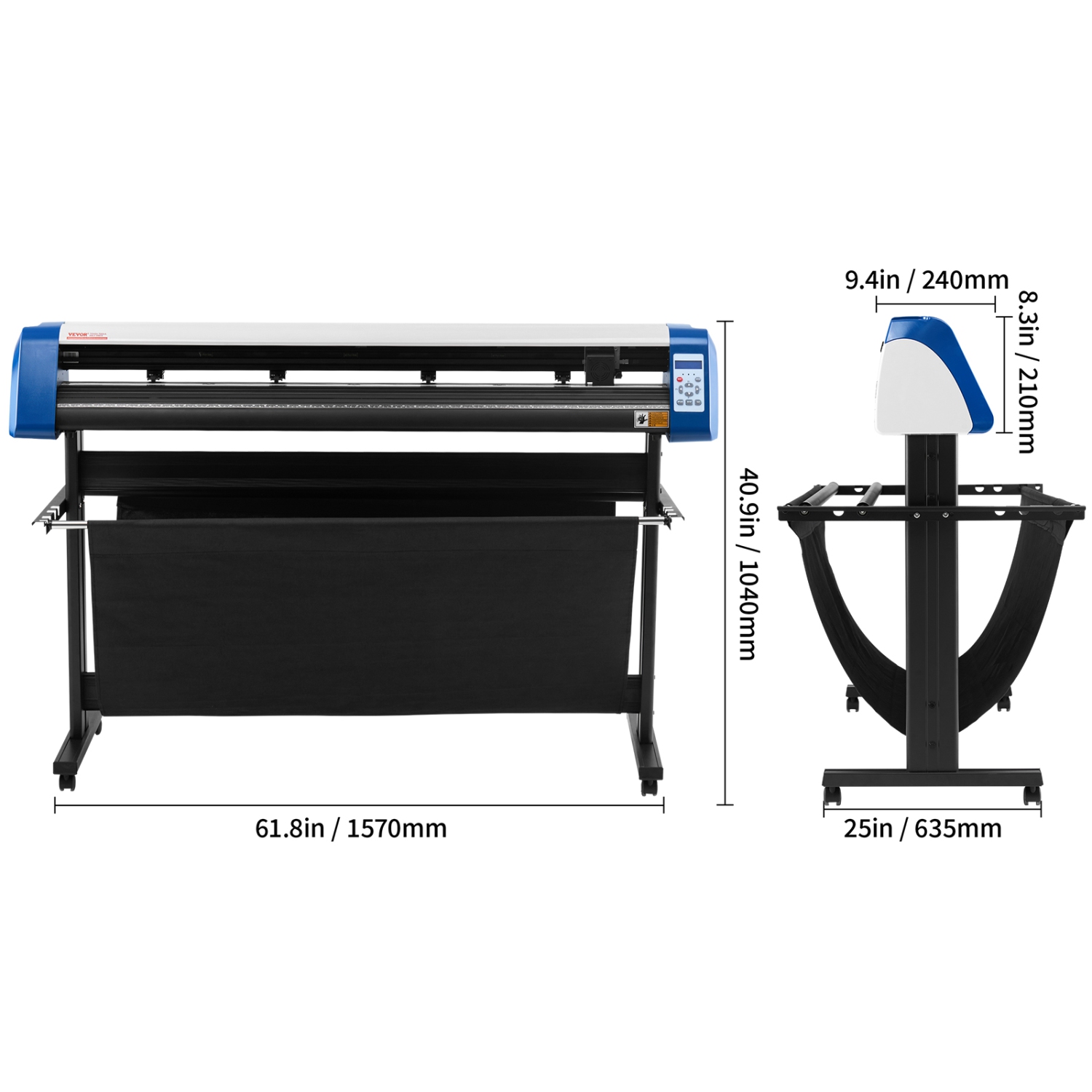 VEVOR 53 Inch Vinyl Cutter, Vinyl Cutter Machine, Semi-Automatic DIY Vinyl Printer Cutter Machine, Manual Positioning Sign Cutting with Floor Stand