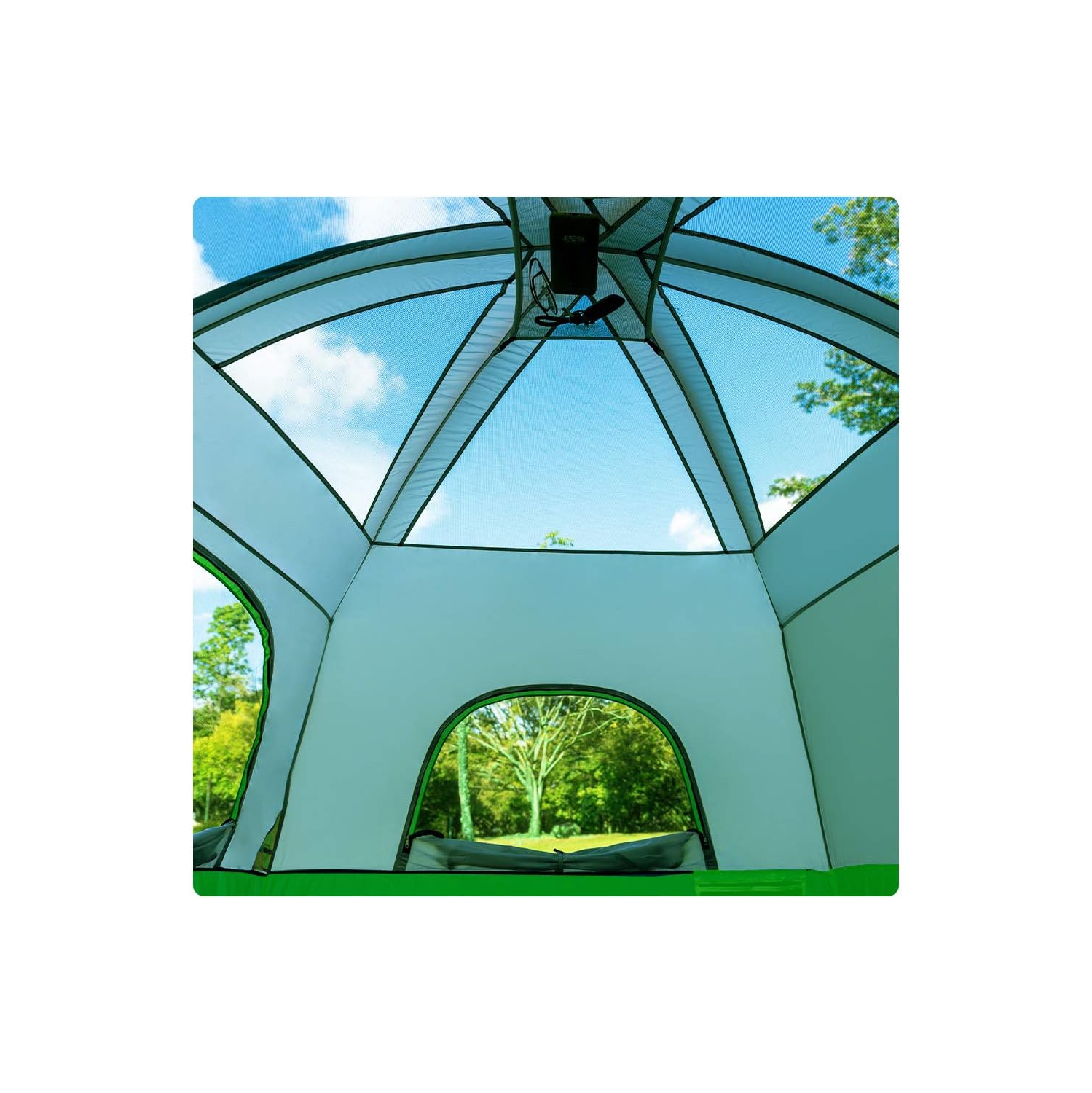 Tente de camping CAMPROS CP pour 6&nbsp;personnes, tente familiale étanche à l'épreuve du vent avec double-toit, 4 grandes fenêtres en filet, double