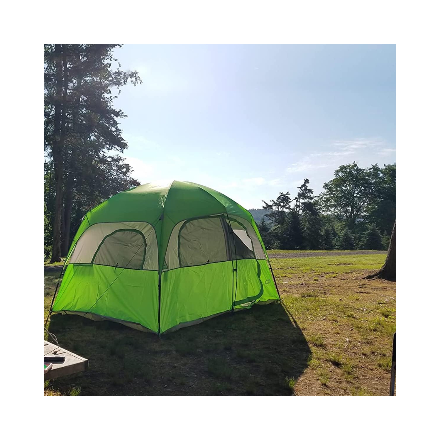 Tente de camping CAMPROS CP pour 6&nbsp;personnes, tente familiale étanche à l'épreuve du vent avec double-toit, 4 grandes fenêtres en filet, double