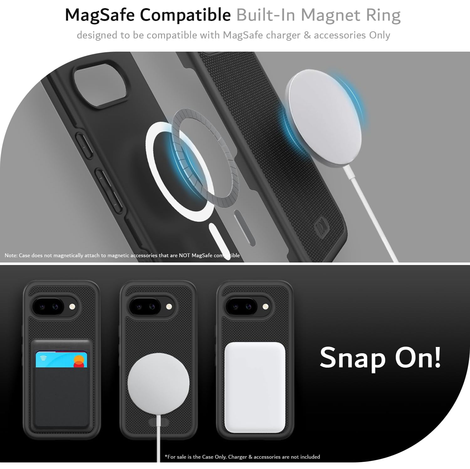 TUDIA MergeGrip Google Pixel 9A Case 2025 MagSafe Compatible - Matte Black