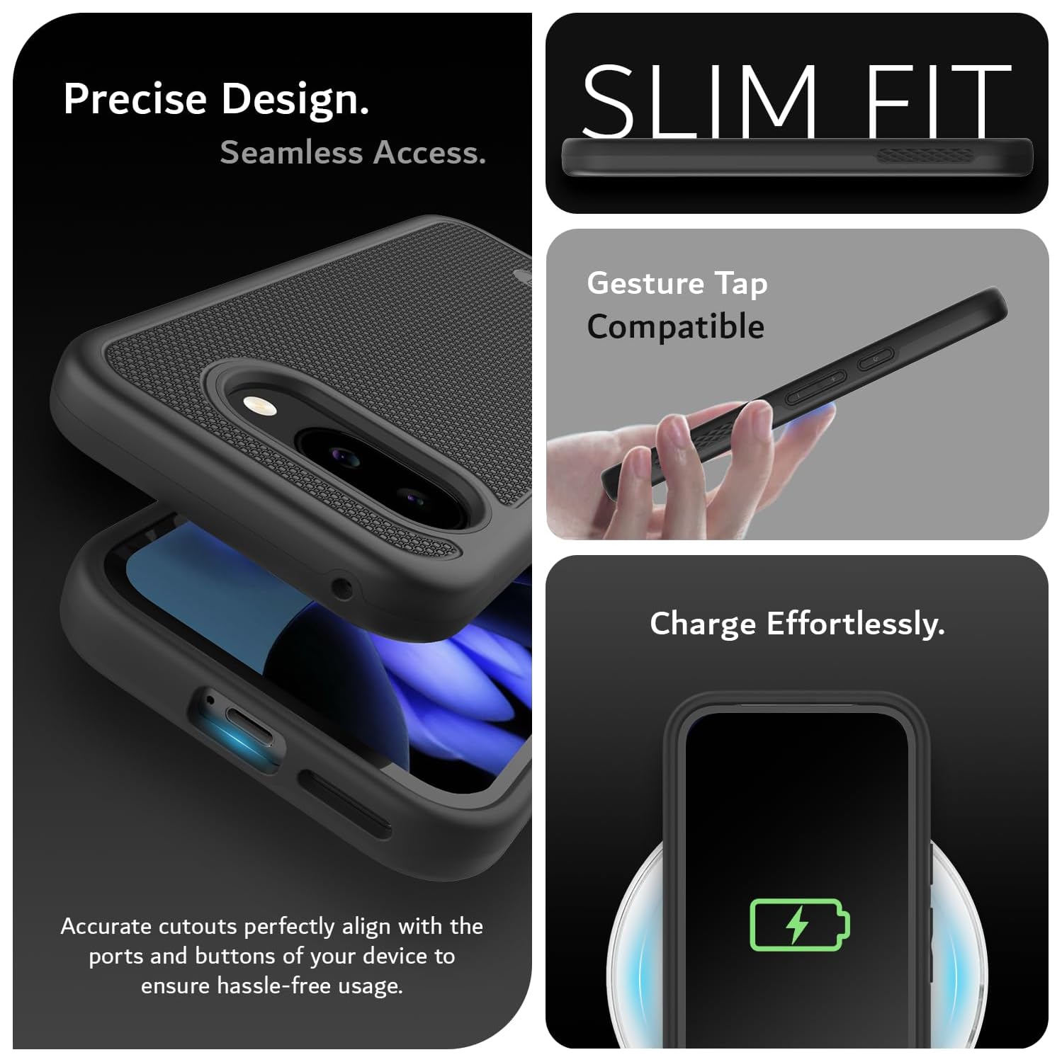 TUDIA MergeGrip Google Pixel 9A Case 2025 MagSafe Compatible - Matte Black