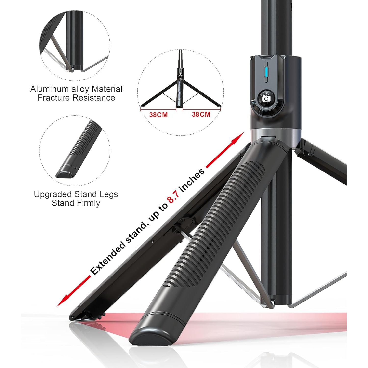 K28 selfie stick mobile phone tripod with remote control + LED fill light, live travel