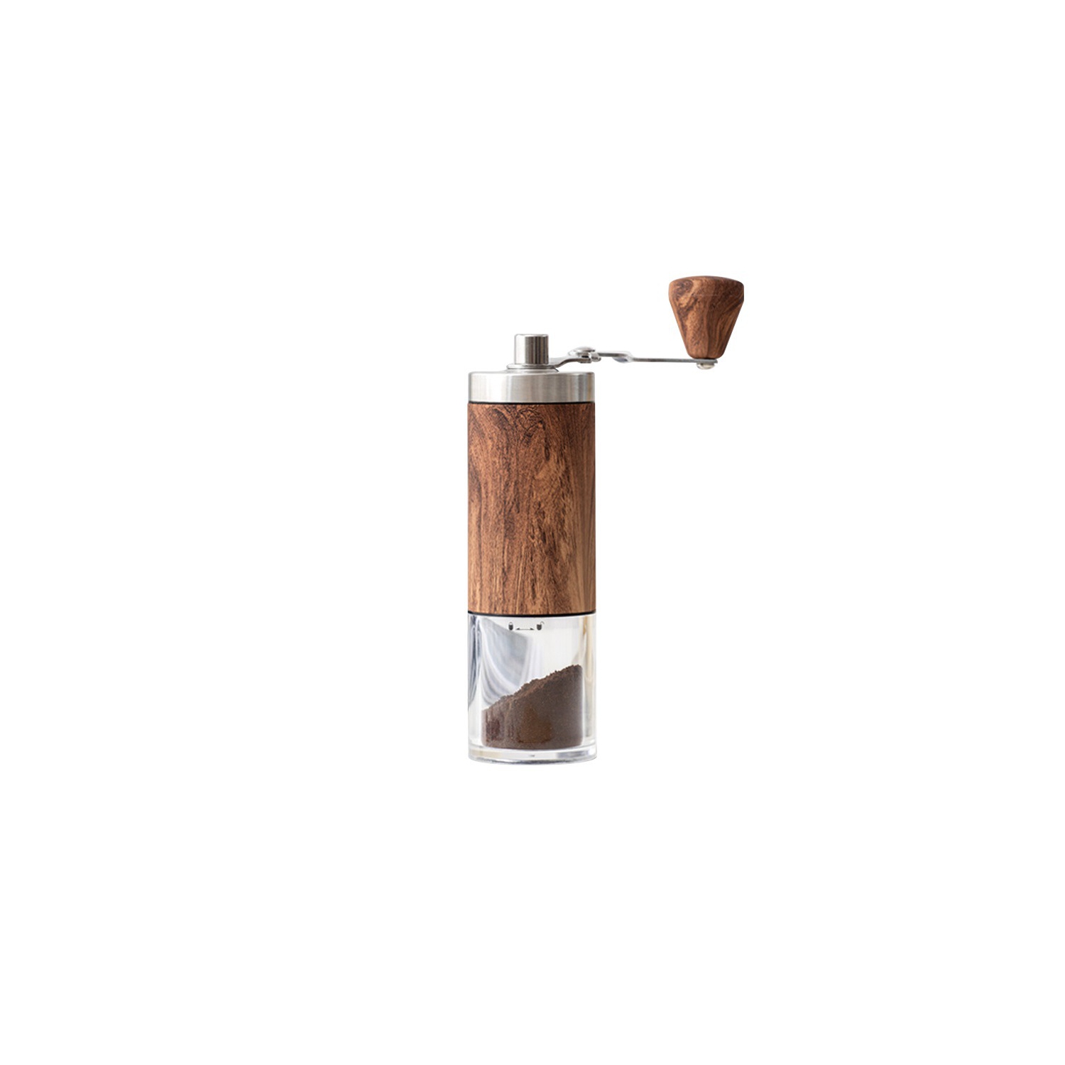 Hand crank portable coffee bean grinder coffee bean grinder stainless steel hand grinder coffee machine small household stainless steel, wood grain