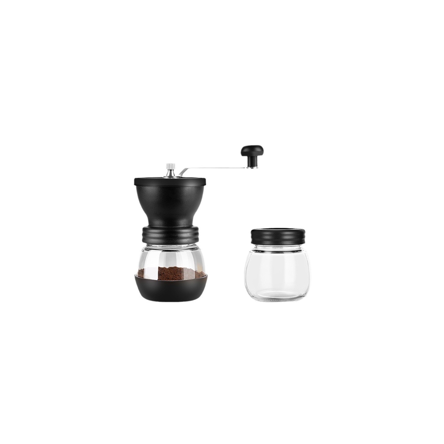 Manual coffee bean grinder Hand-cranked coffee machine Glass body coffee bean grinder Hand-cranked coffee bean grinder