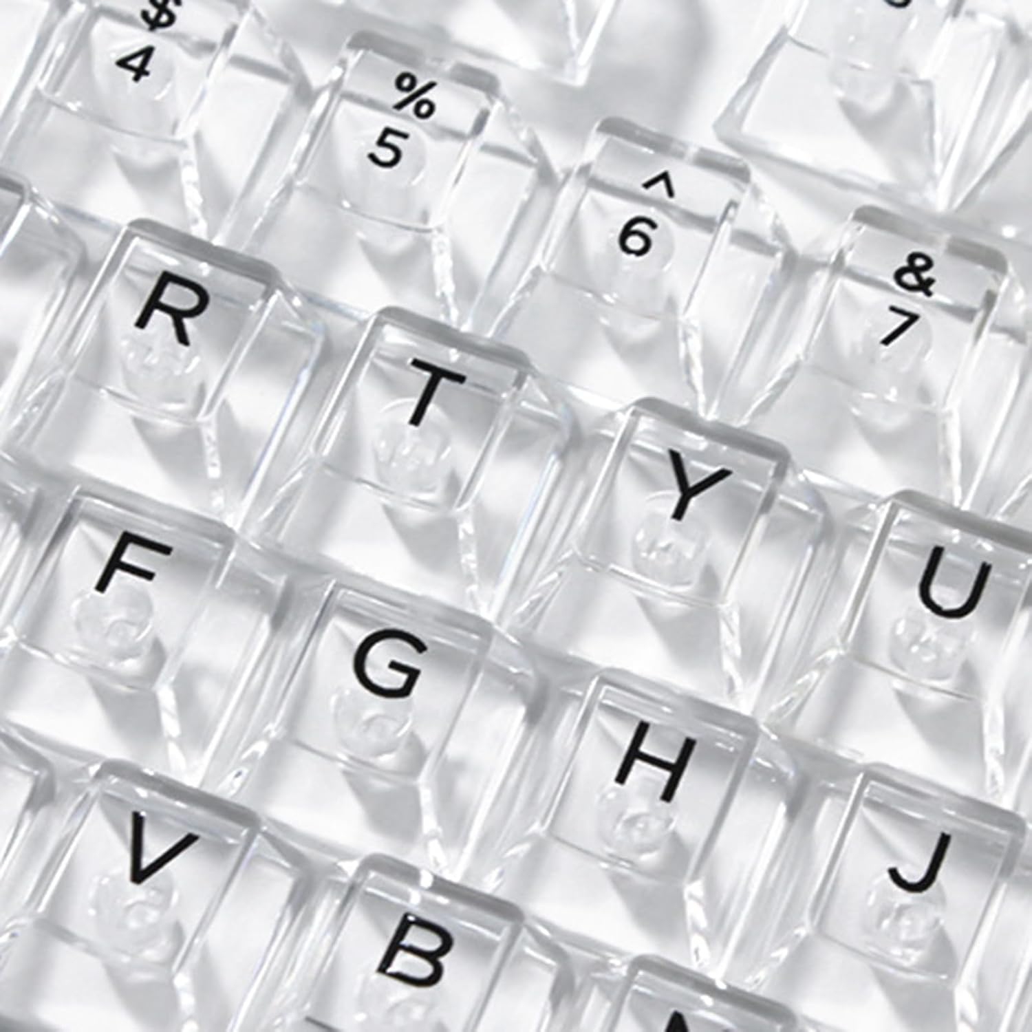 Crack 132 keys fully transparent DIY customized fog transparent keycaps transparent PC material side engraved mechanical keyboard keycaps