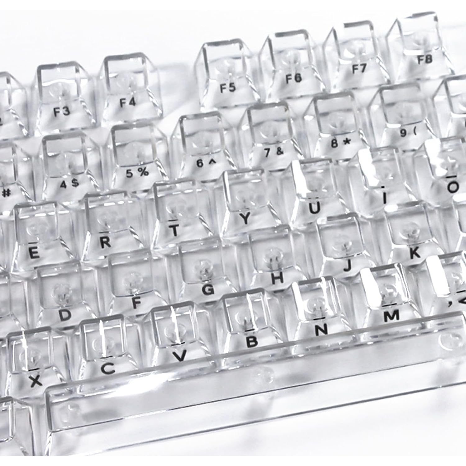 Crack 132 keys fully transparent DIY customized fog transparent keycaps transparent PC material side engraved mechanical keyboard keycaps
