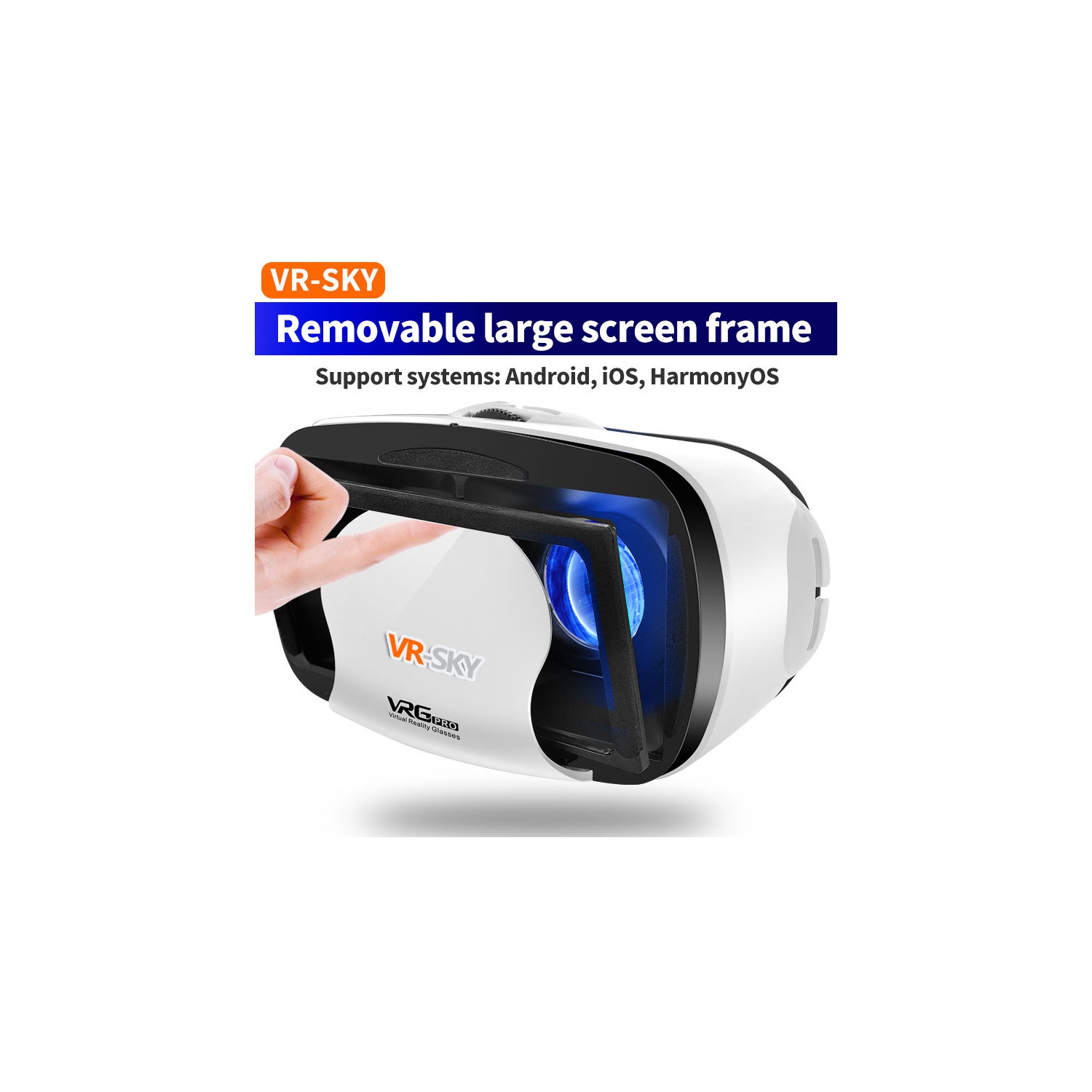 VR virtual glasses game glasses private theater 3DVR glasses virtual reality headset HD blue light eye protection support sky earless blue light