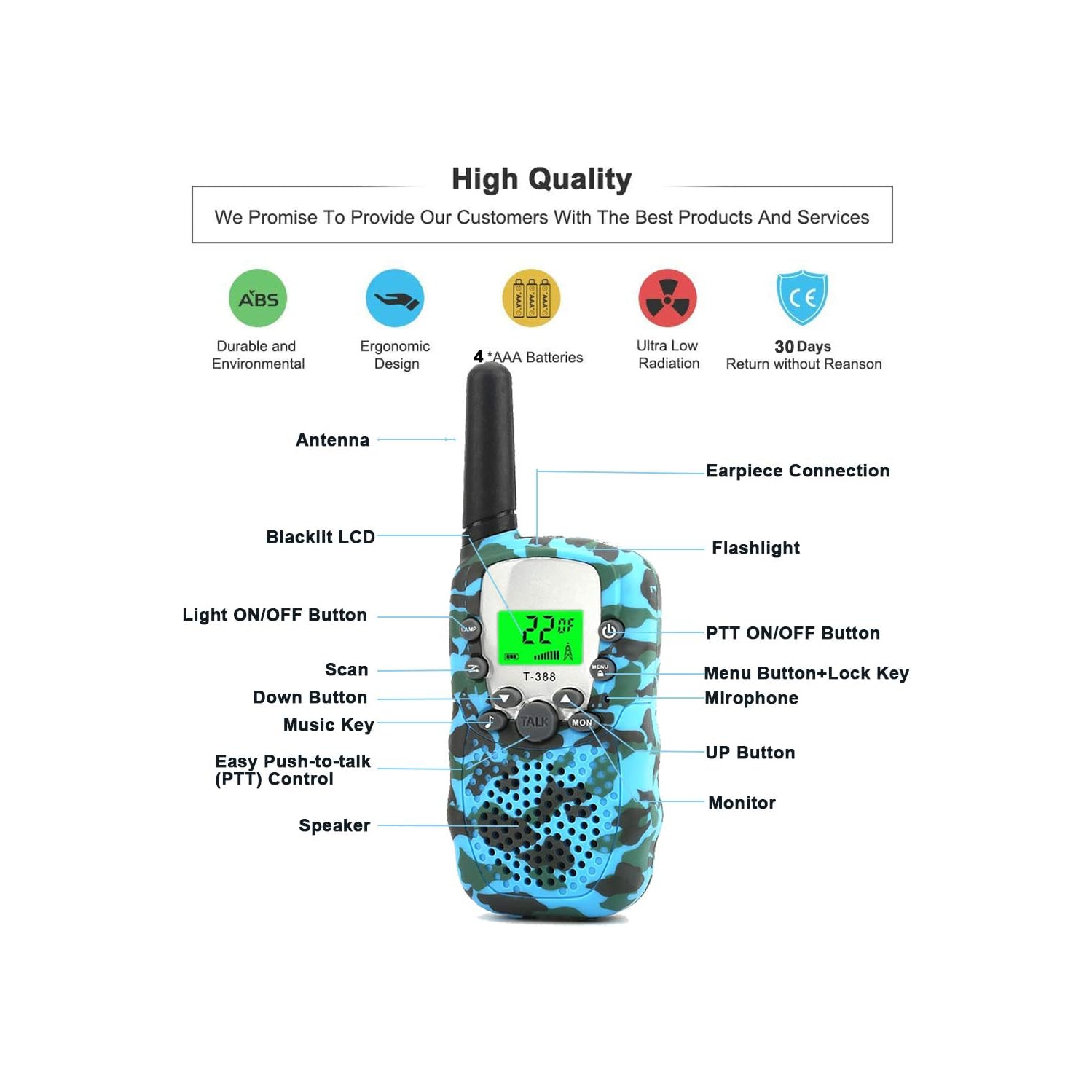 Émetteur-récepteur portatif pour enfants hors route extérieur autonome walkie-talkie longue distance pour enfants de la boutique Amazon, ensemble de