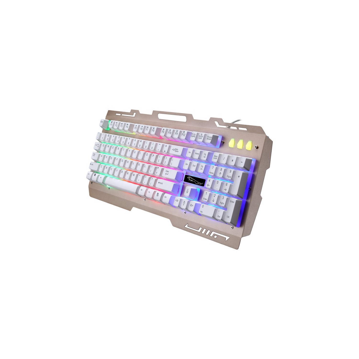 Clavier USB filaire Portable de jeu universel en métal Internet café clavier lumineux