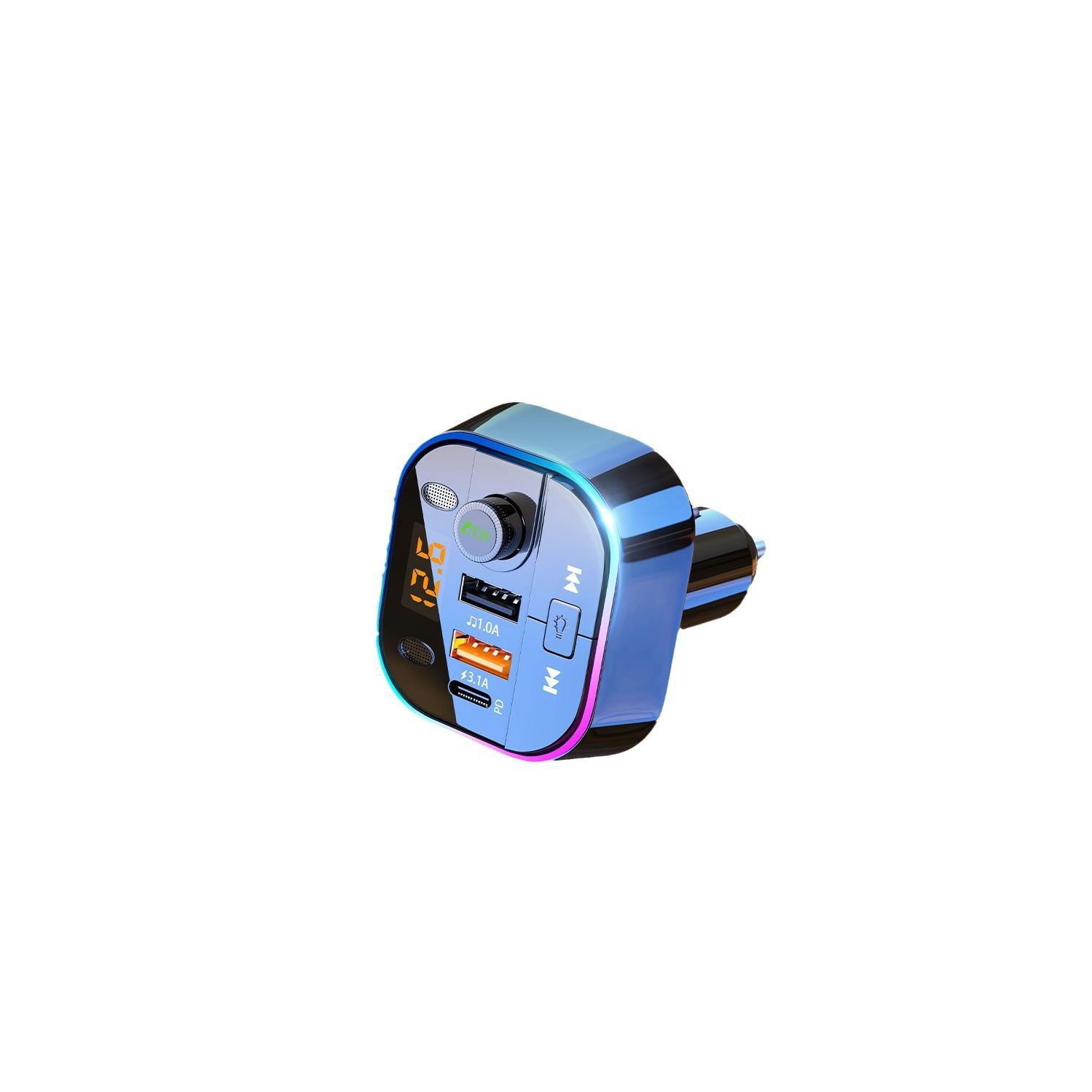 Car Bluetooth receiver, lossless sound quality, mp3 music player, car conversion with fast charging cigarette lighter, black