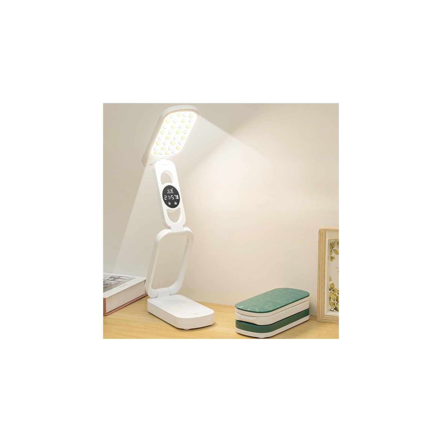 Lampe de bureau pliante de LED, lampe de chevet de protection des yeux, dortoir de veilleuse d'ambiance spéciale, lampe de lecture 4000&nbsp;mAh +