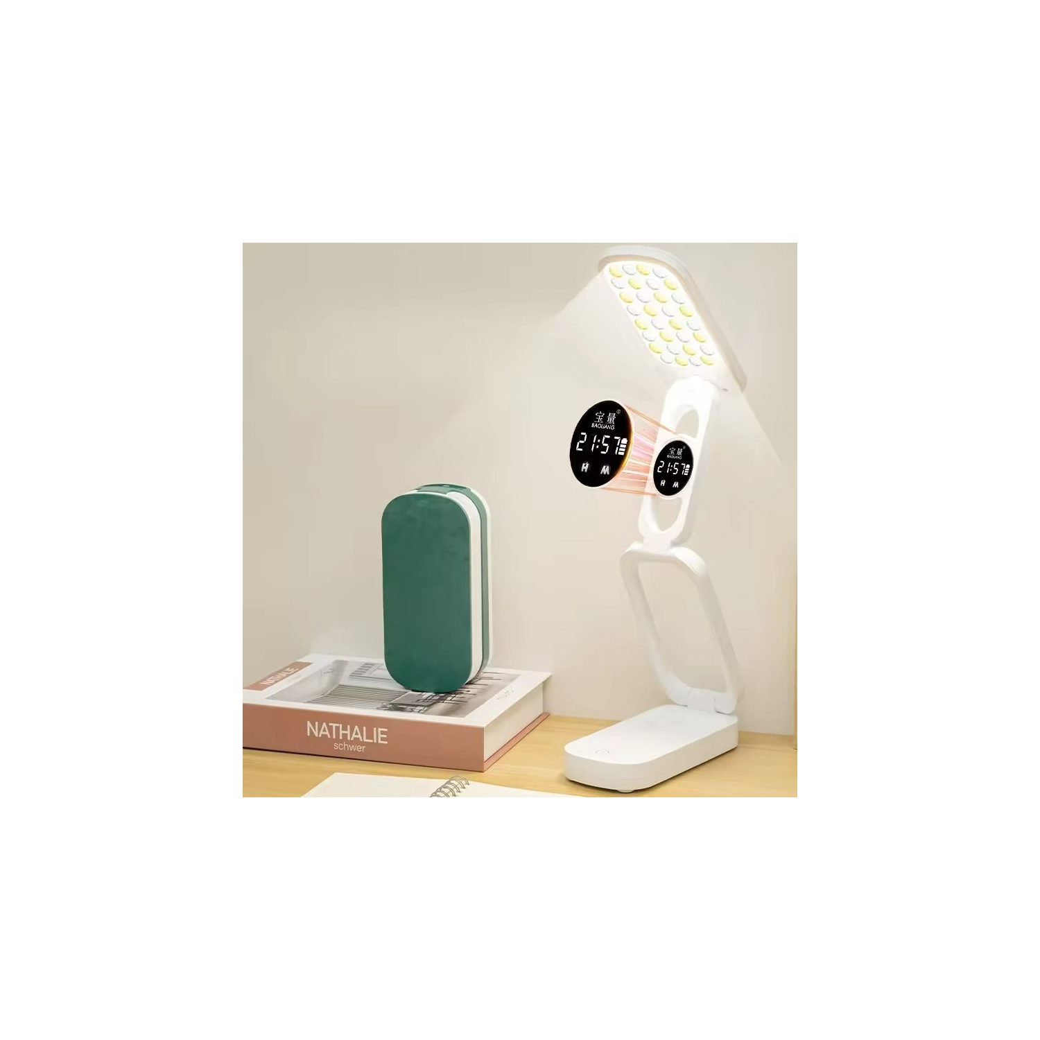 Lampe de bureau pliante de LED, lampe de chevet de protection des yeux, dortoir de veilleuse d'ambiance spéciale, lampe de lecture 4000&nbsp;mAh +