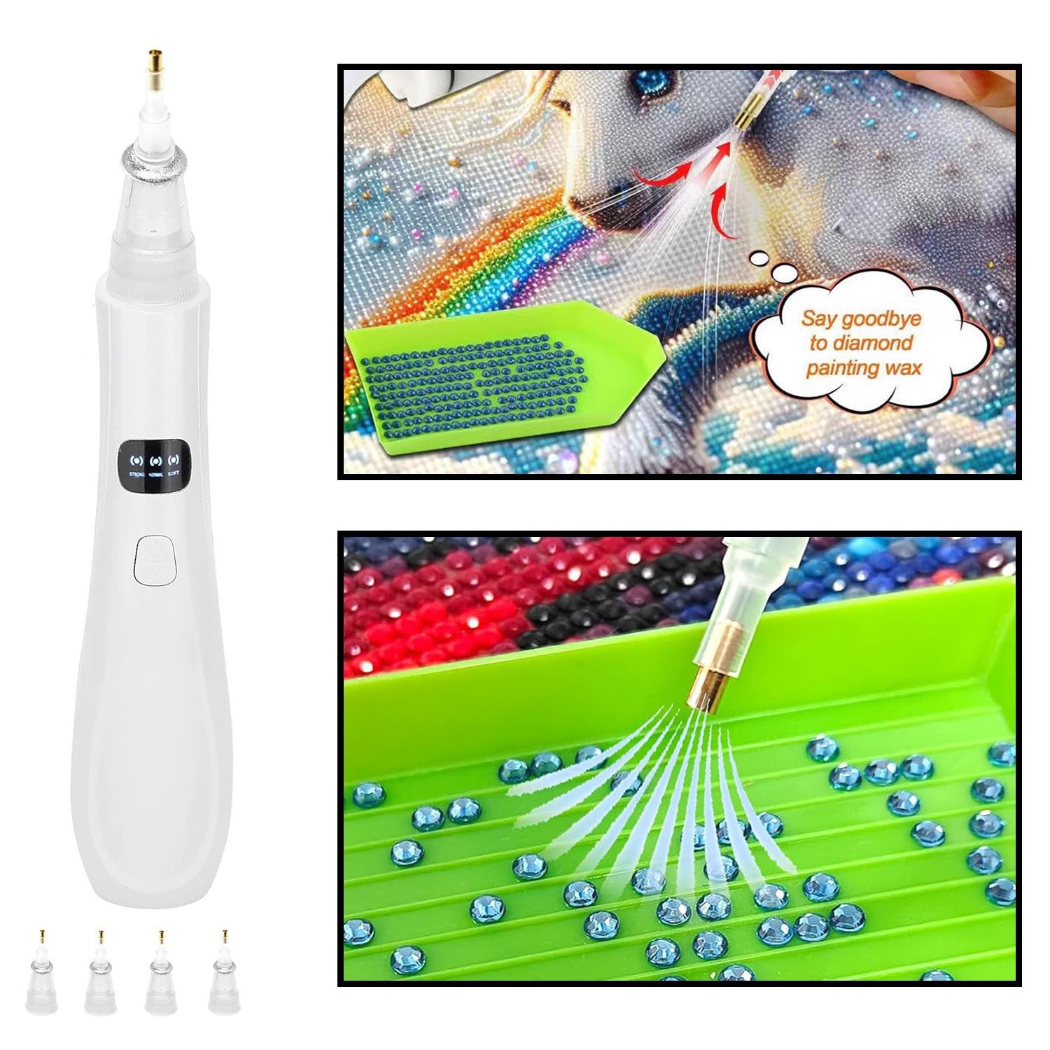 Diamond paint brush, diamond art pen, electric diamond paint brush, high power cordless design, compatible with all drill bit sizes and shapes,