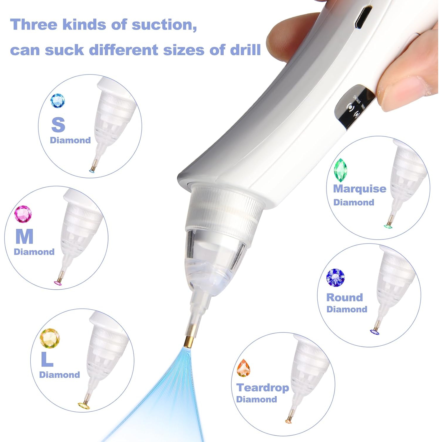 Diamond paint brush, diamond art pen, electric diamond paint brush, high power cordless design, compatible with all drill bit sizes and shapes,