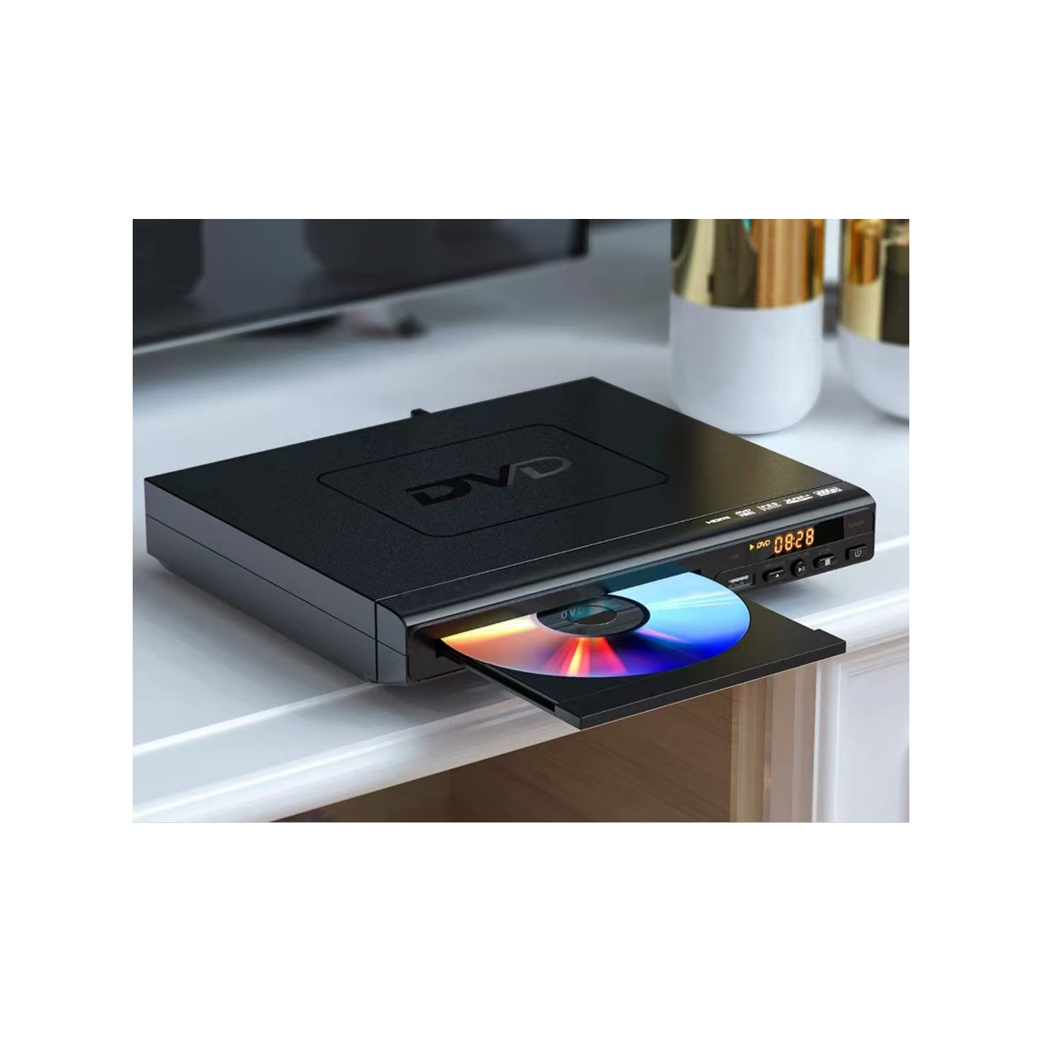 Home DVD, mini lecteur vidéo EVD, lecteur VCD pour enfants, mini lecteur CD HD, noir