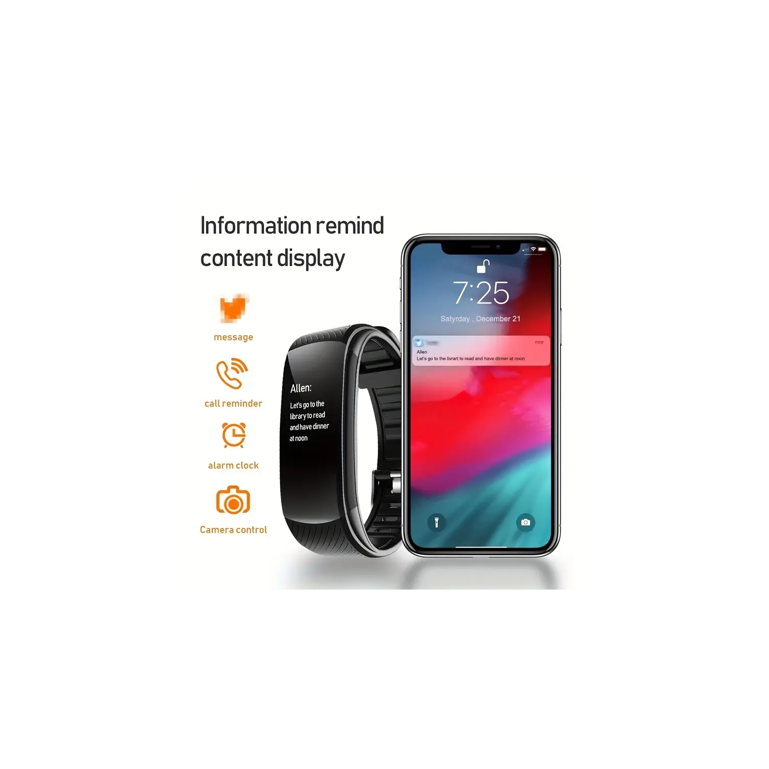 Bracelet de podomètre sport intelligent avec moniteur de fréquence cardiaque, de tension artérielle et d'oxygène sanguin pour Android iOS