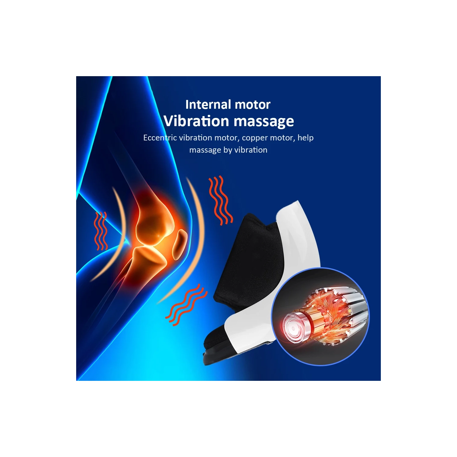 Appareil de massage chauffant infrarouge pour les genoux, appareil de massage à vibration Air Bag avec lampe de thérapie à lumière rouge pour la