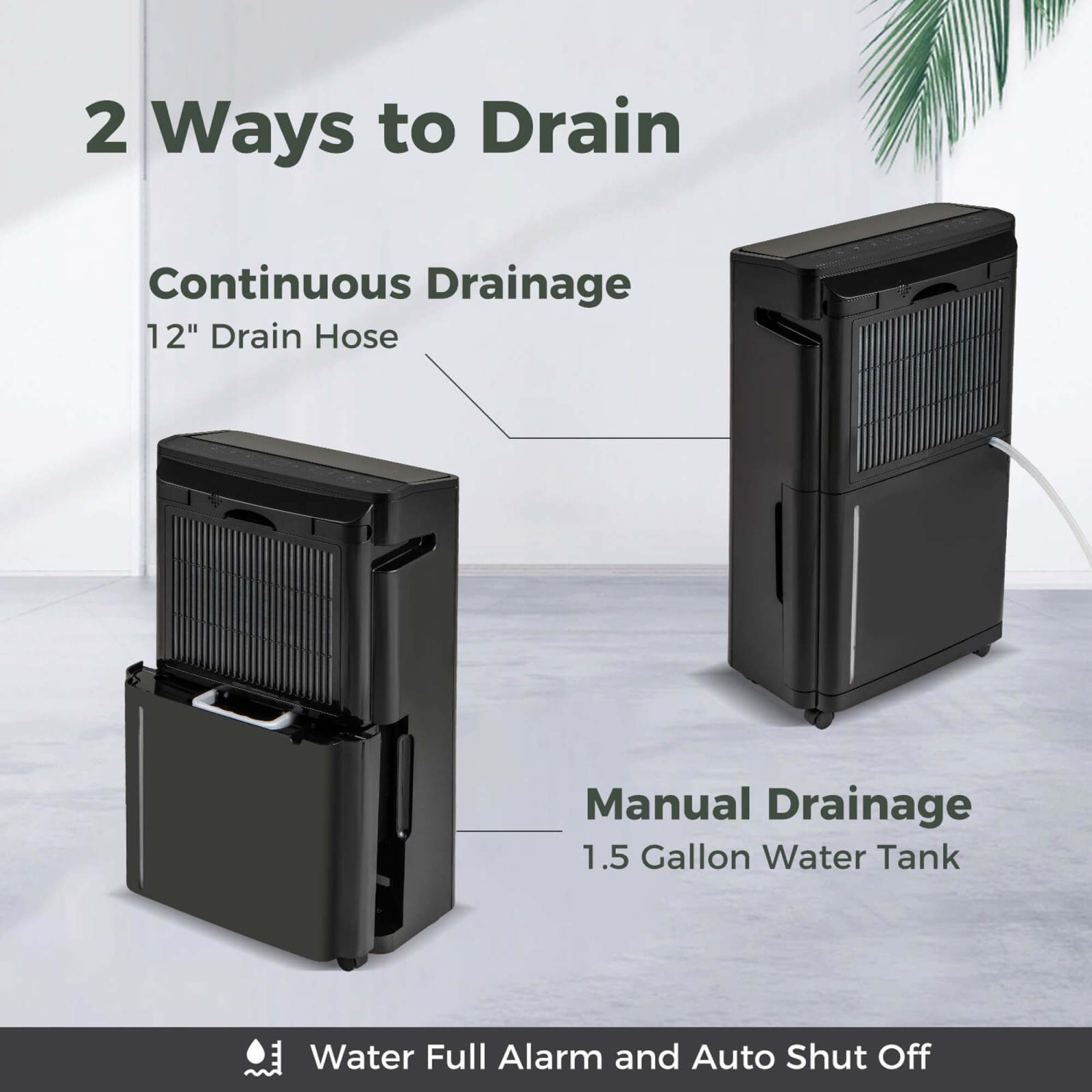 Costway – 4500 unités Déshumidificateur pour sous-sol à 4 modes avec indicateur à 3 couleurs Minuterie de 24 h.