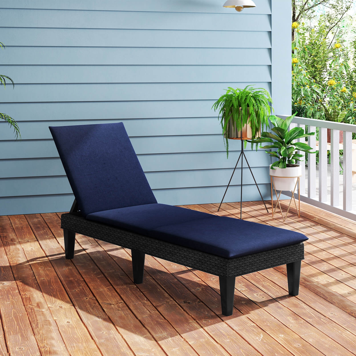 Fauteuil de patio inclinable Costway avec dossier réglable à 3 positions et coussin