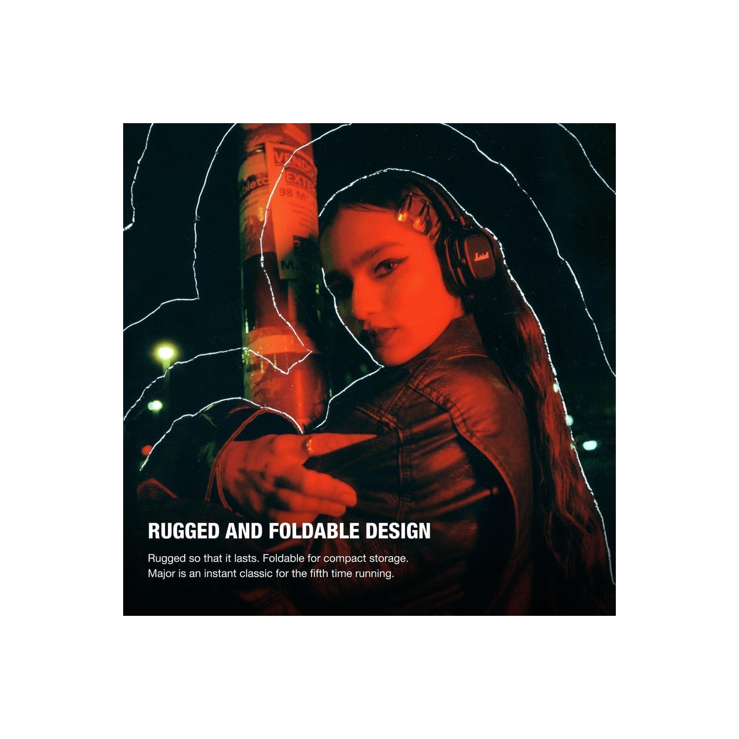 Boîte ouverte - Casque d'écoute Bluetooth Major V de Marshall - Noir