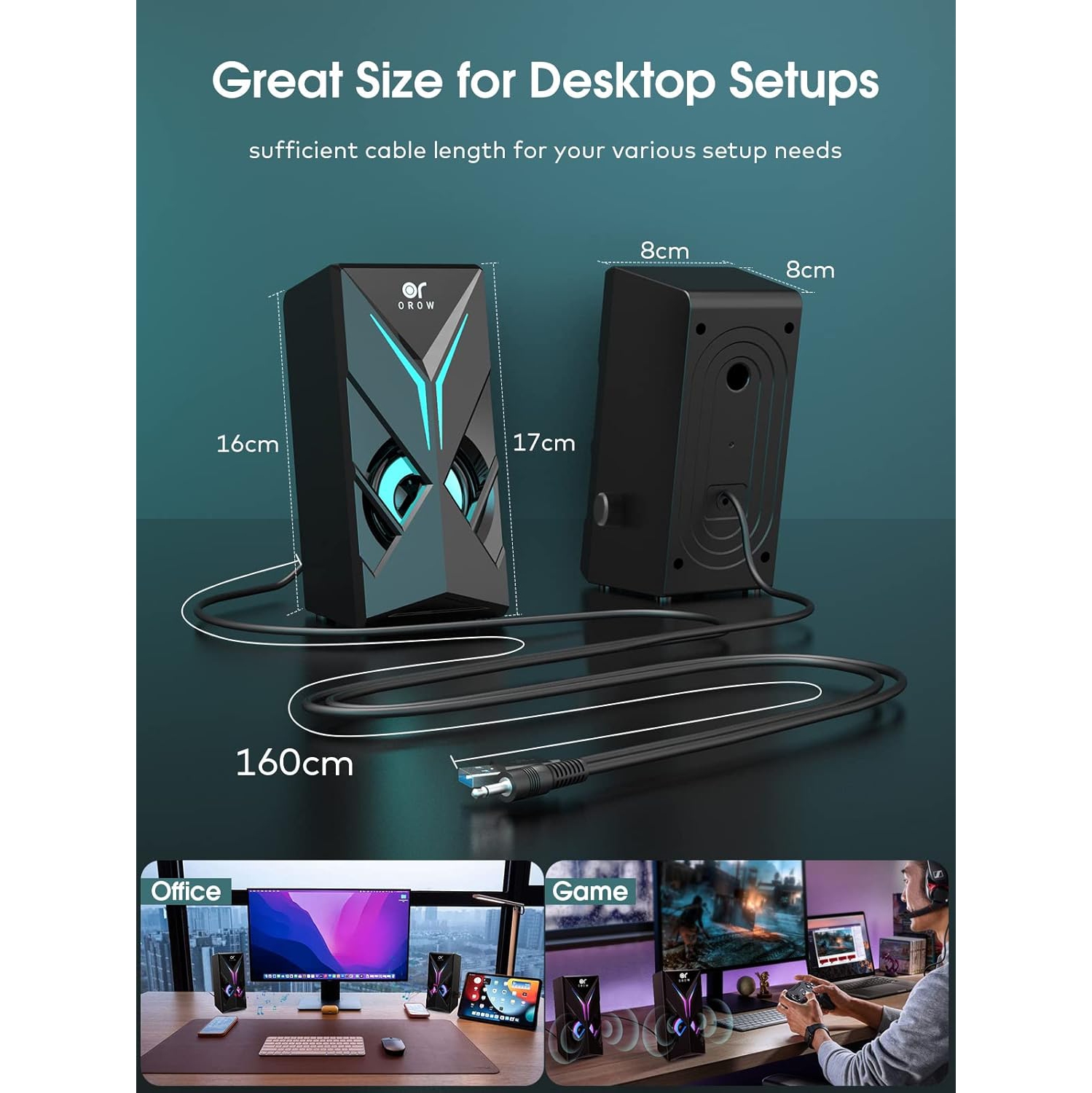 OR O R O W USB PC Speakers with RGB