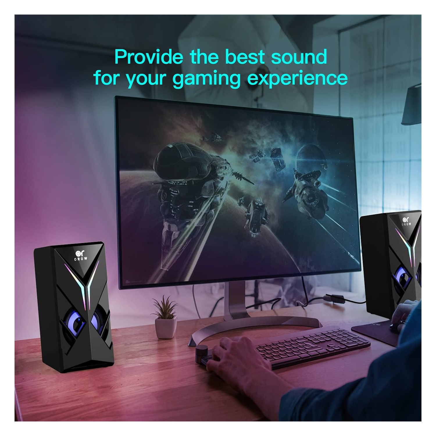 OR O R O W USB PC Speakers with RGB