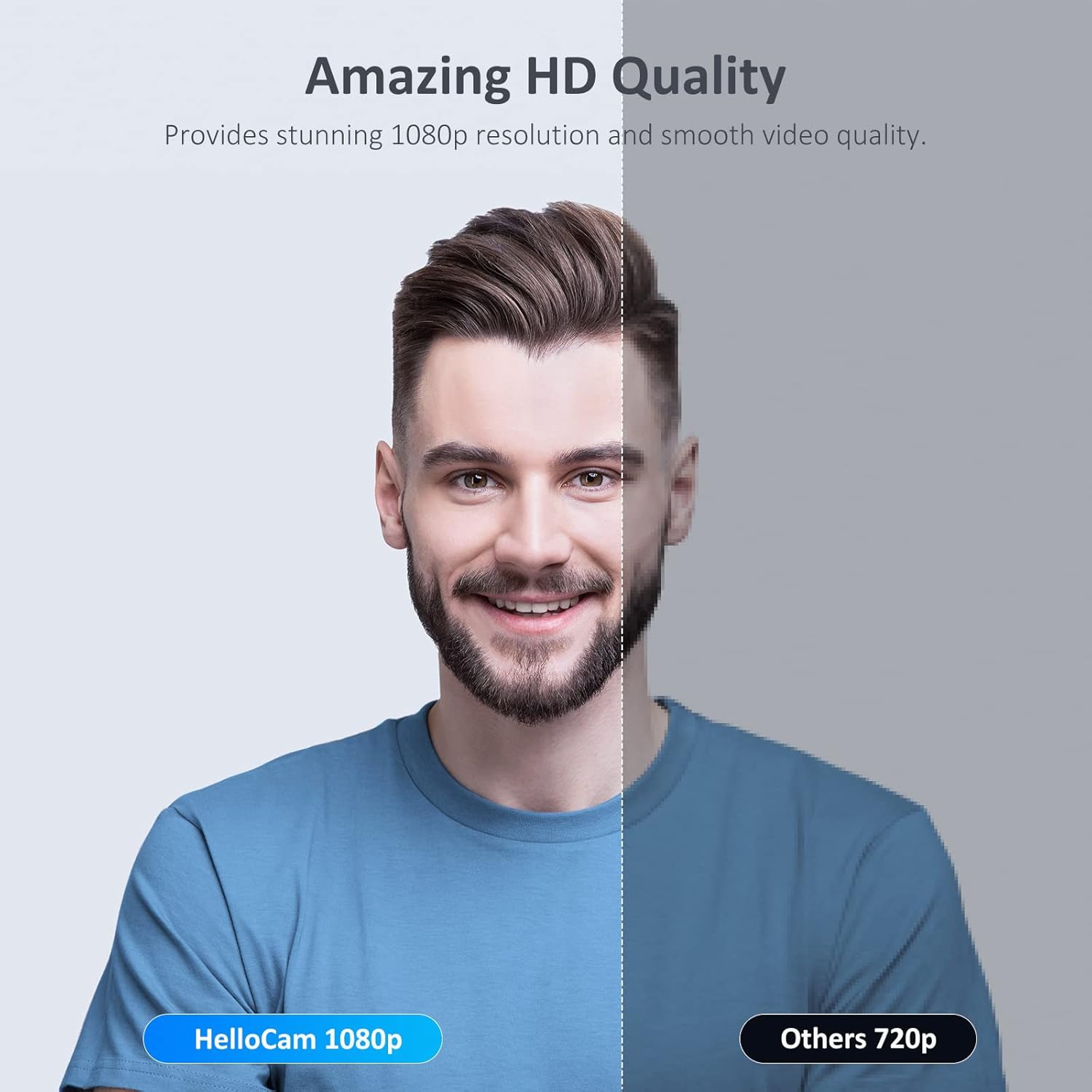 NexiGo HelloCam - 1080P Webcam with Windows Hello, Privacy Cover, Electronic Shutter, Microphone, Facial Enhancement, USB Webcam