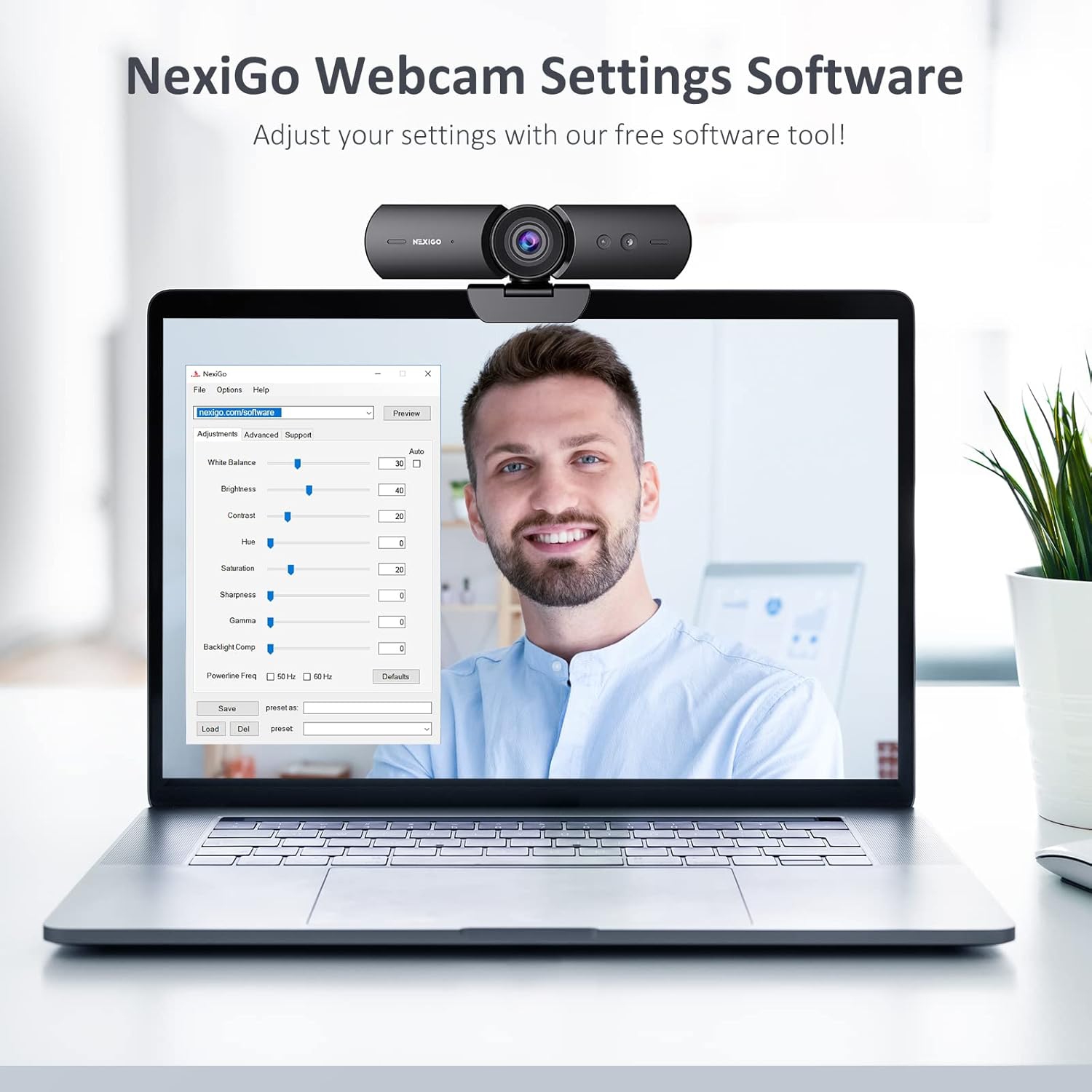 NexiGo HelloCam - 1080P Webcam with Windows Hello, Privacy Cover, Electronic Shutter, Microphone, Facial Enhancement, USB Webcam