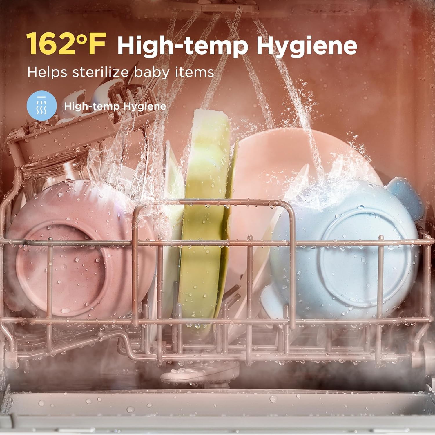 Midea – Lave-vaisselle de comptoir mobile avec réservoir d'eau encastré 6&nbsp;L, 5+2 programmes, blanc