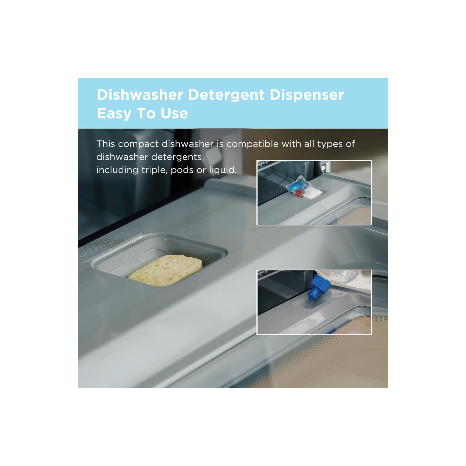 Midea – Lave-vaisselle de comptoir mobile avec réservoir d'eau encastré 6&nbsp;L, 5+2 programmes, blanc