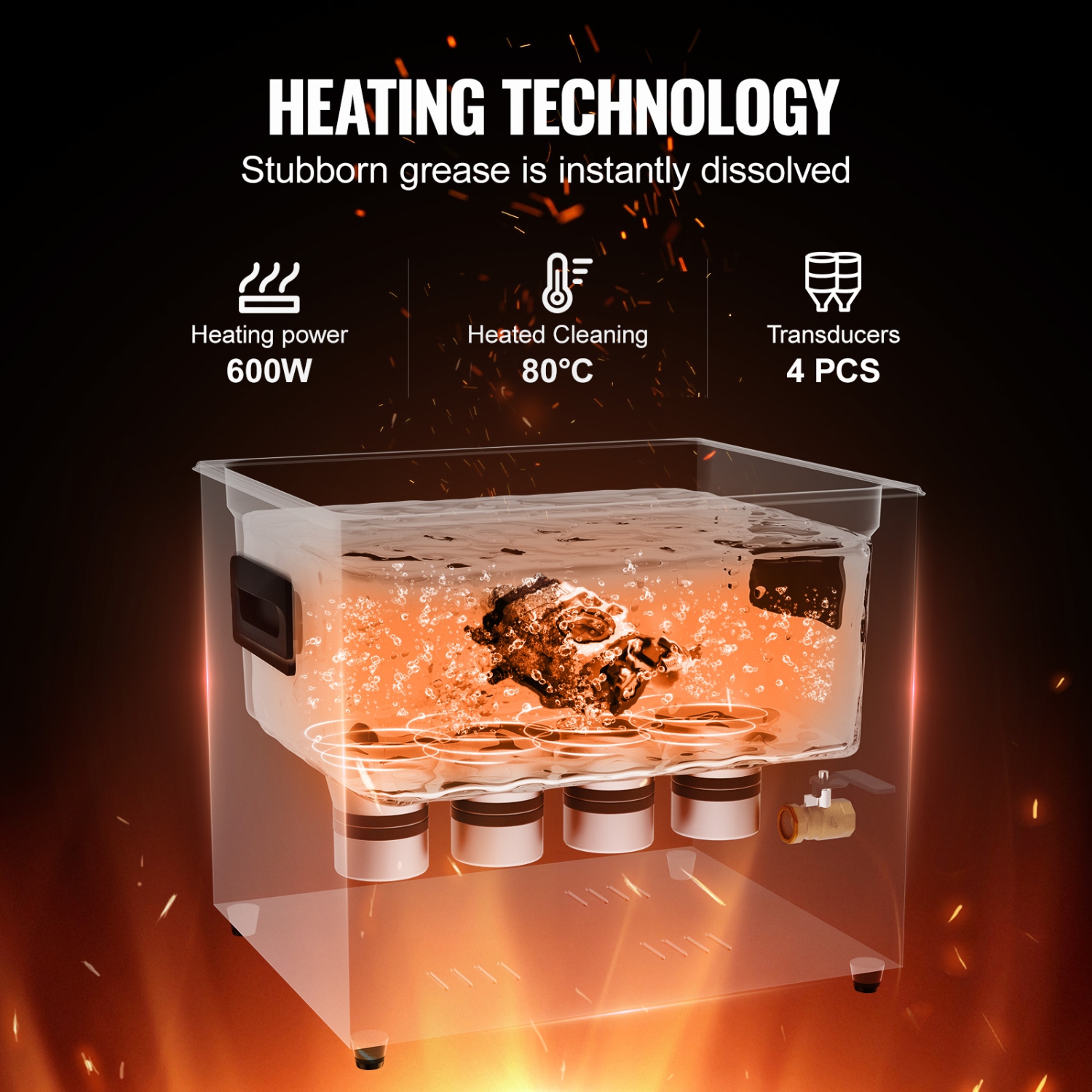 VEVOR 10L Ultra Sonic Cleaner, 240W Digital Ultrasonic Cleaning Machine with Gentle Mode & Upgraded Degassing, 40kHz Industrial Ultrasound Cleaner