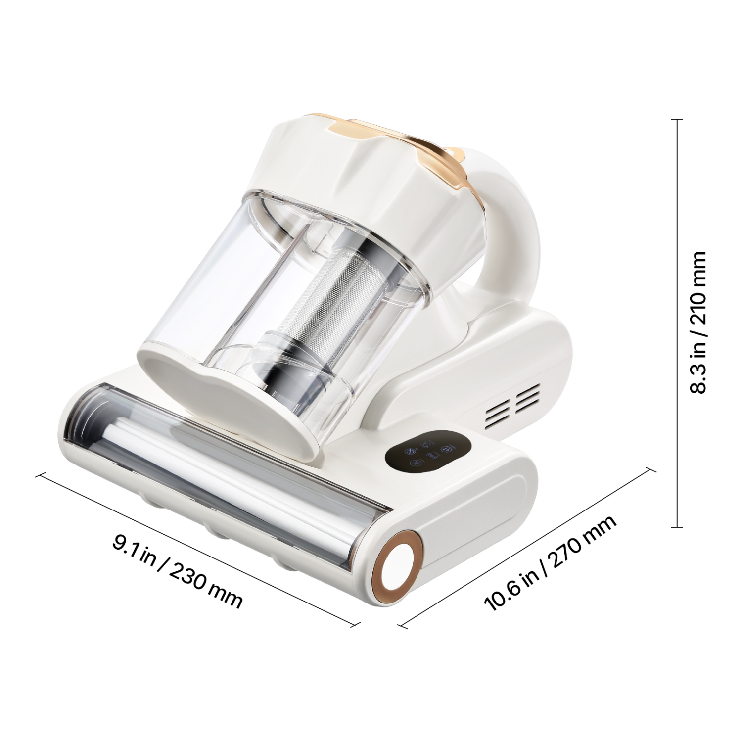 VEVOR 550W Mattress Vacuum Cleaner, Bed Vacuum Cleaner with 18Kpa Powerful Suction and Dual Dust Bin, HEPA Filter & Heating, Ultrasound Tech &