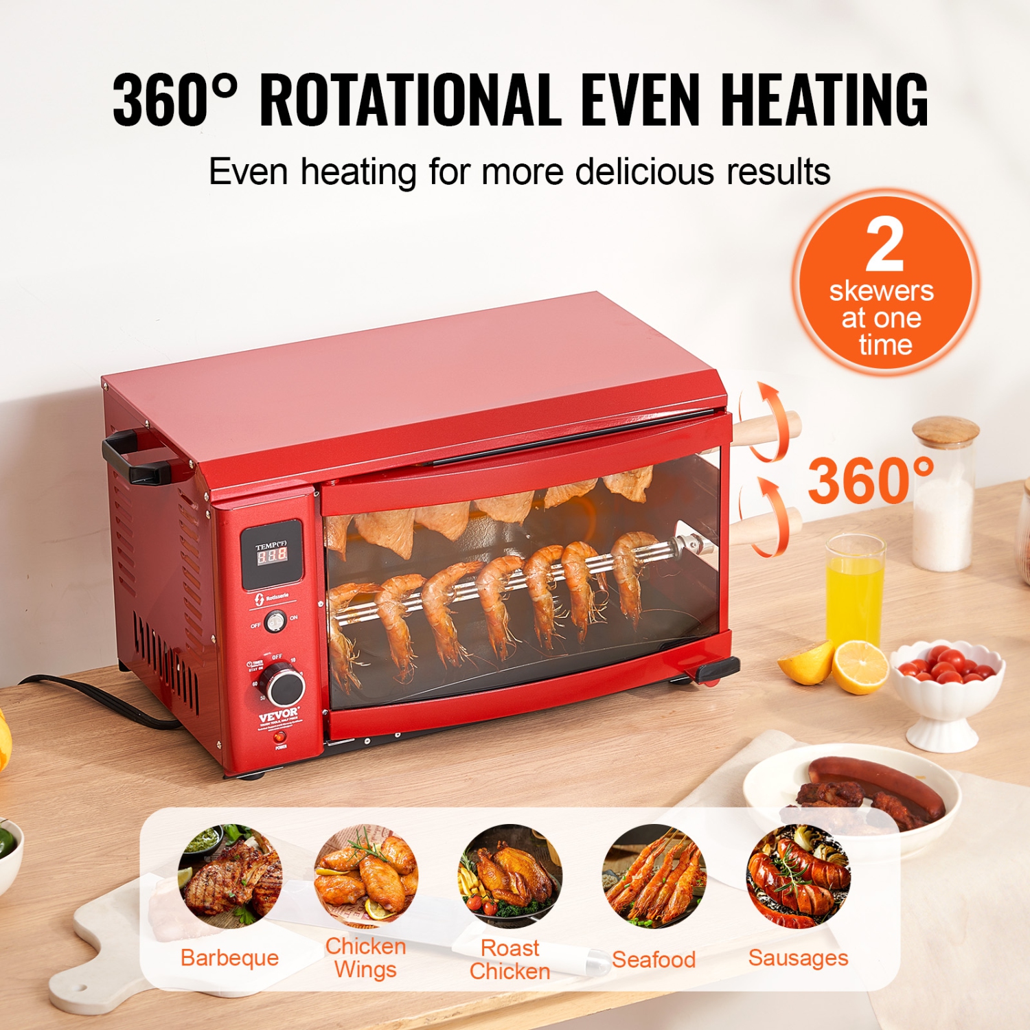 Capacité de 2 cordes VEVOR Machine à griller Shawarma, Cuiseur à poulet Shawarma, Four de rôtisserie électrique Gyro, Machine à brochettes, pour les