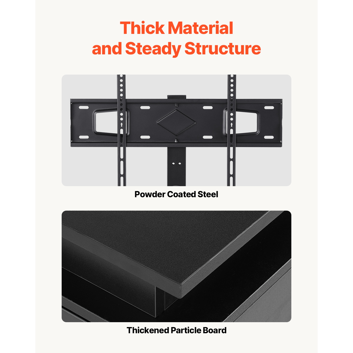 VEVOR 60" TV Stand with Mount for up to 75 in TVs, Entertainment Center with Power Outlet & LED Lights, Height Adjustable TV Console with Mount with