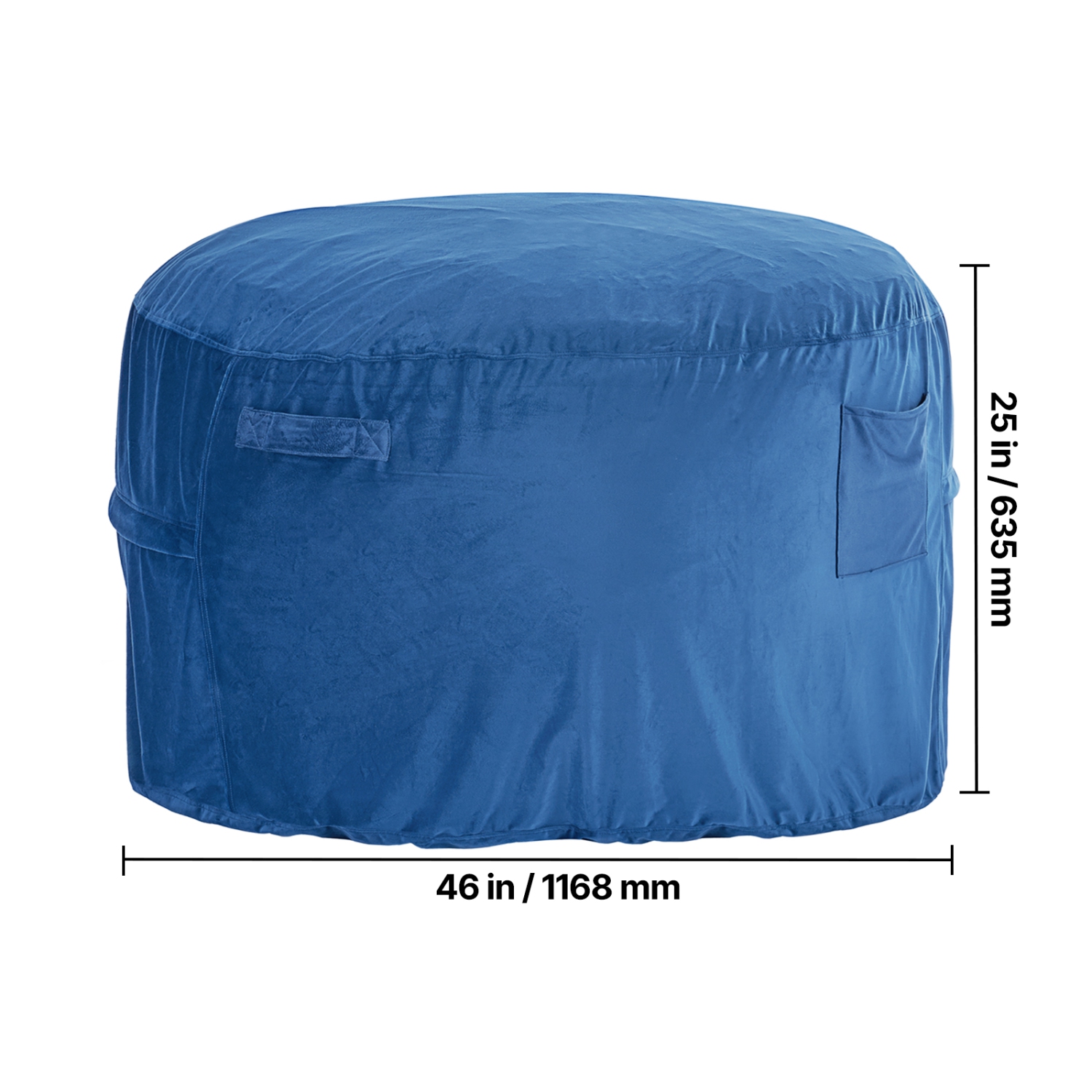 Fauteuil poire VEVOR, fauteuil poire rond avec housse amovible et lavable pour adulte, velours hollandais et bourre en mousse haute densité pour