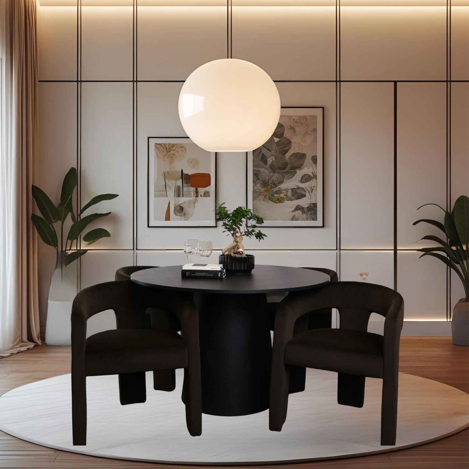 Chaise de salle à manger moderne à dossier incurvé recouvert de baril, 3 pattes, tissu en velours doux pour le salon, la chambre, la salle à manger