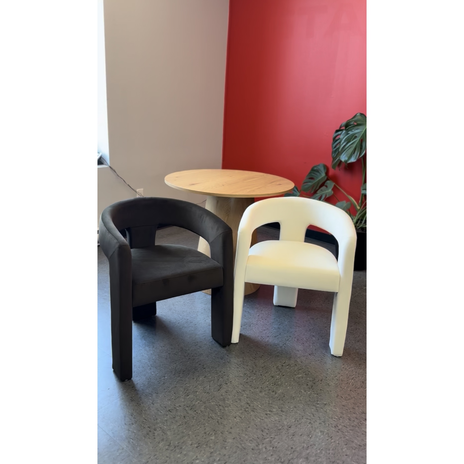 Chaise de salle à manger moderne à dossier incurvé recouvert de baril, 3 pattes, tissu en velours doux pour le salon, la chambre, la salle à manger