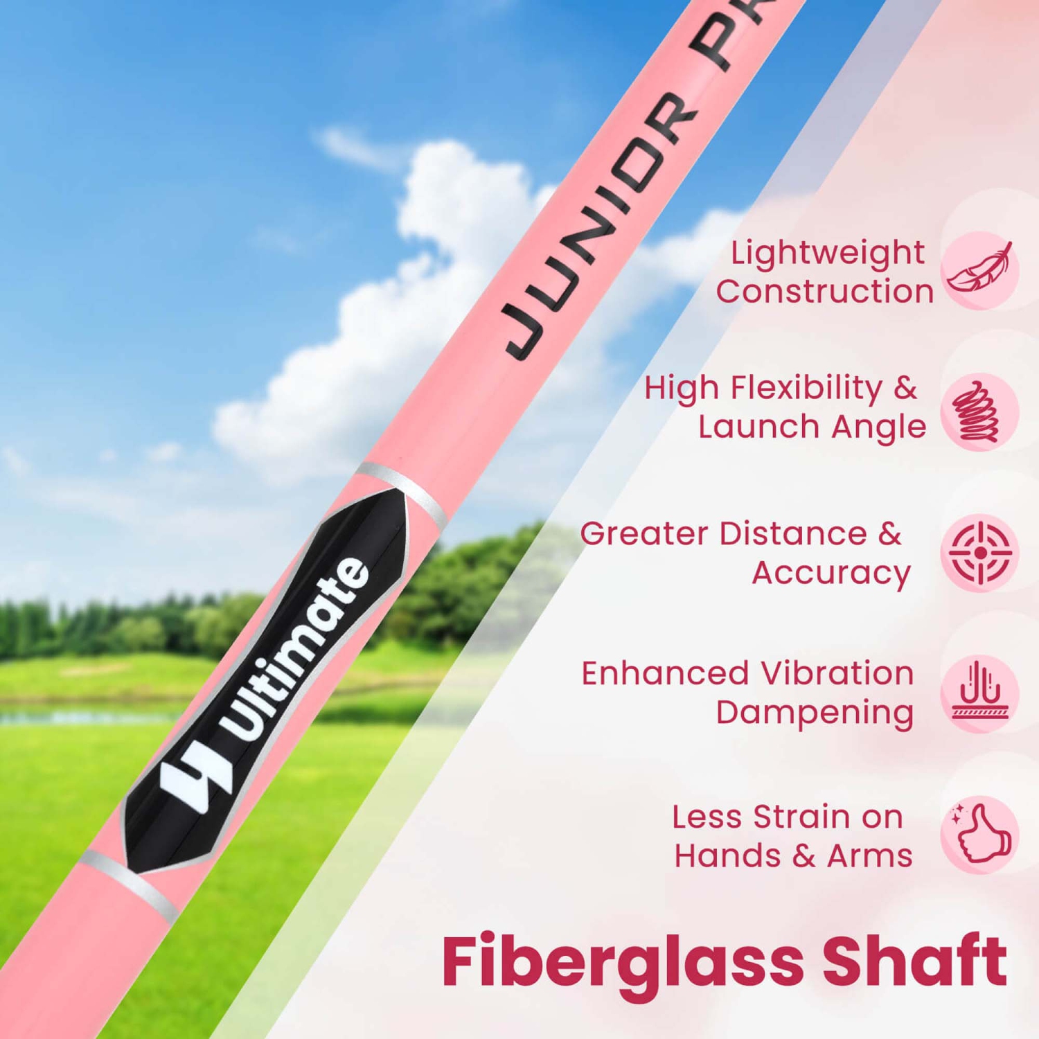 L'ensemble Ultimate Junior Golf Club pour enfants comprend 165CC no 3 Fairway Wood et #7 Iron Blue/Pink