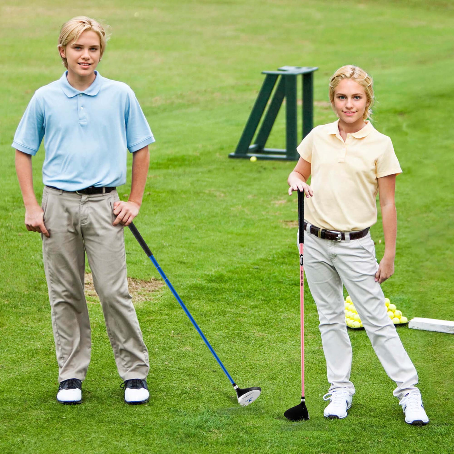 Ultimate Junior Golf Club Set for Children Includes 165CC #3 Fairway Wood & #7 Iron Blue/Pink