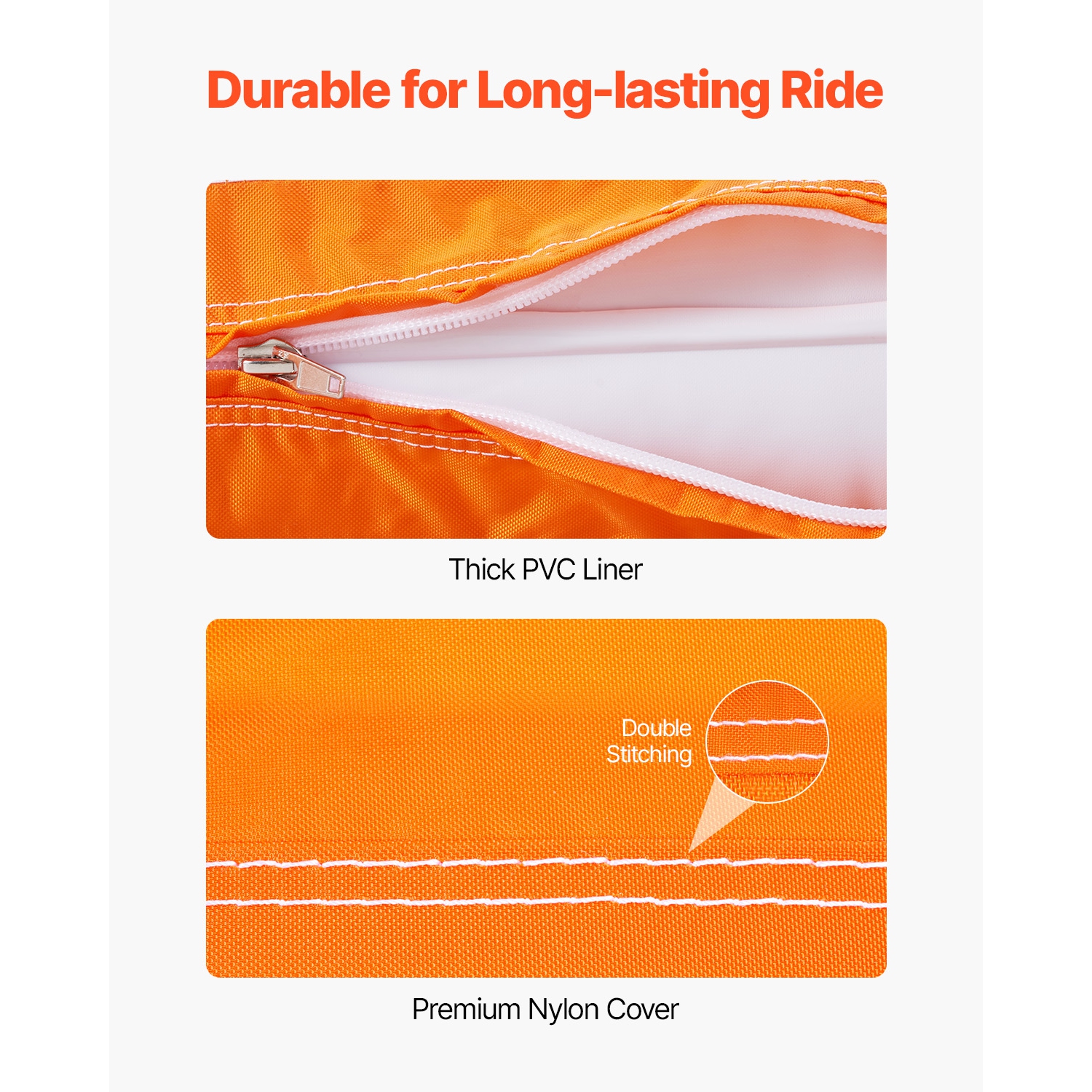 Bouée tractable gonflable VEVOR 1-2 Riders pour bateau à tirer, tubes de bateau 340&nbsp;lb et serviettes pour sports nautiques - avec ailettes,