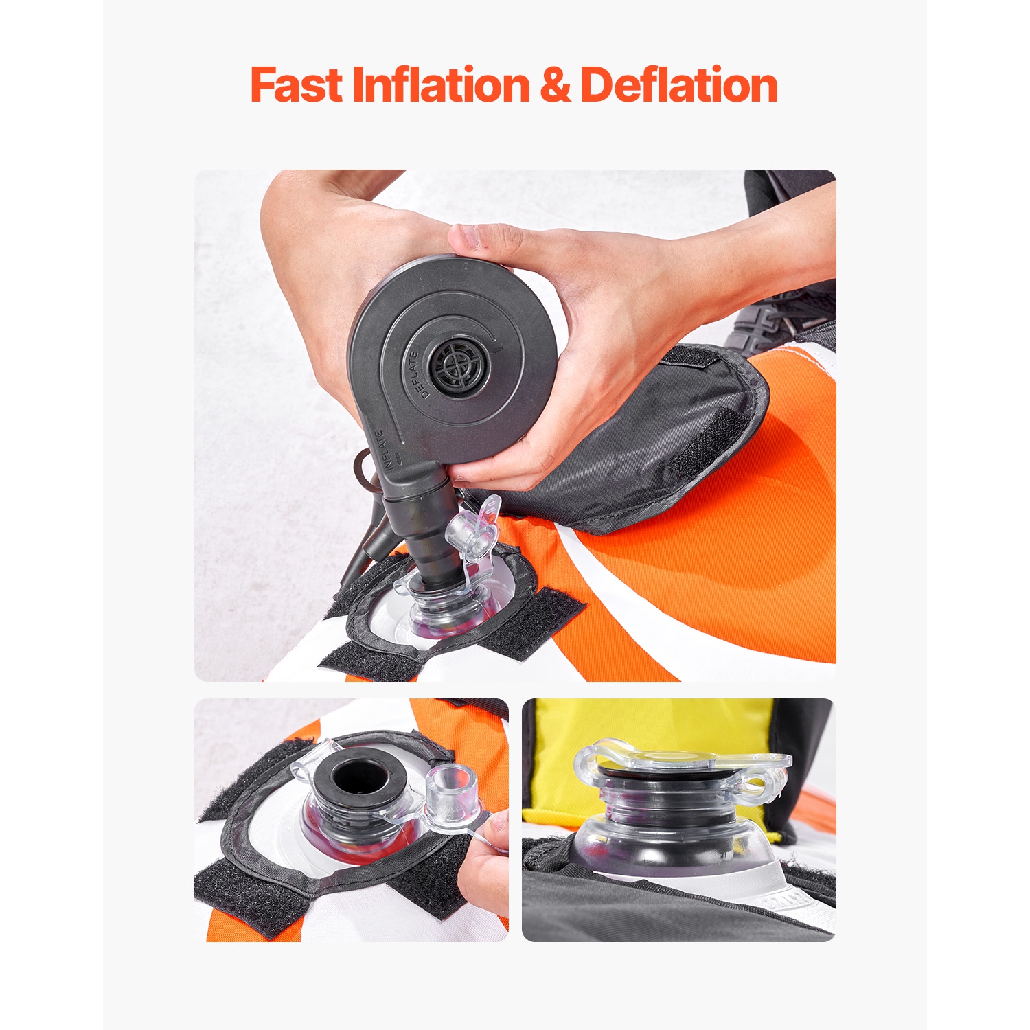 Bouée tractable gonflable VEVOR 1-2 Riders pour bateau à tirer, tubes de bateau 340&nbsp;lb et serviettes pour sports nautiques - avec ailettes,