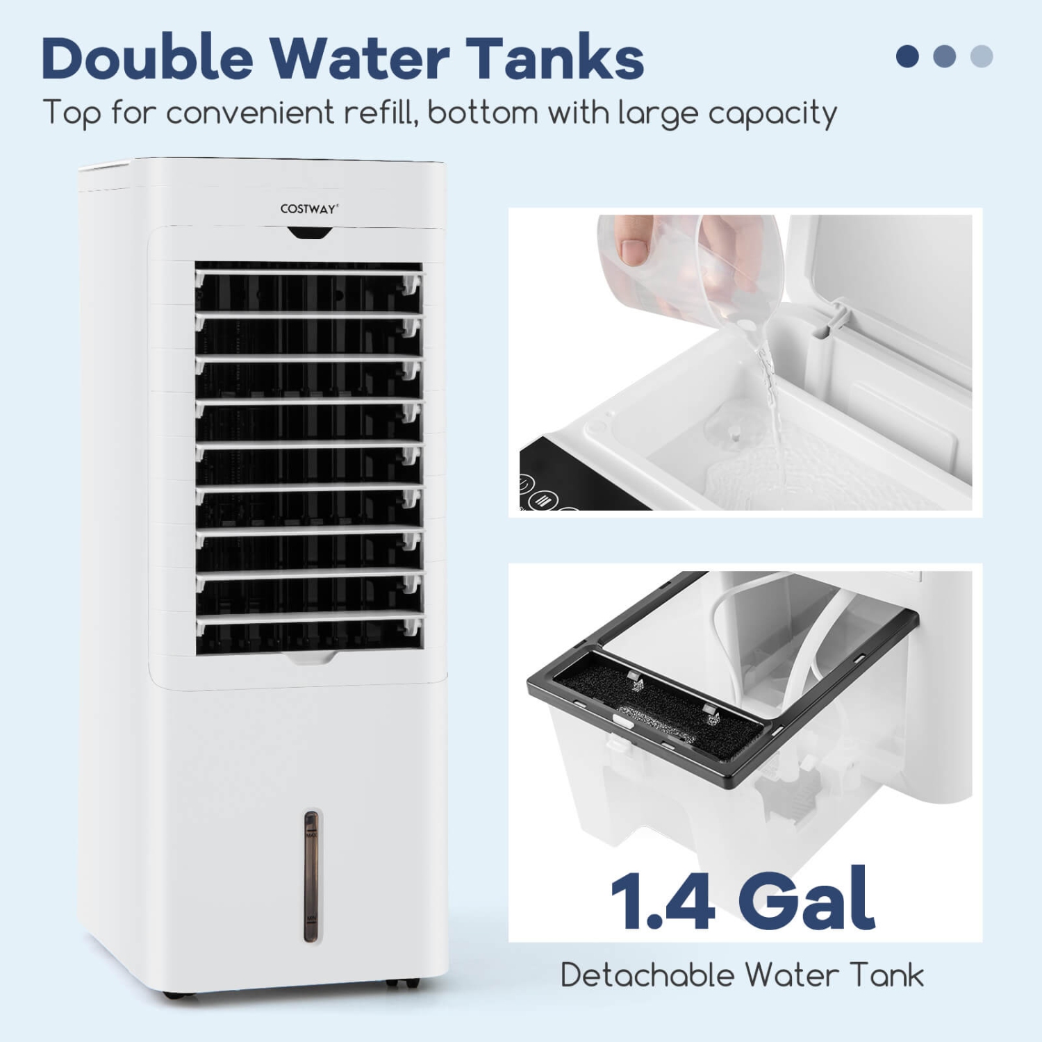 Costway Evaporative Air Cooler/Heater 4-in-1 Windowless Oscillating Swamp Cooler 3 Modes