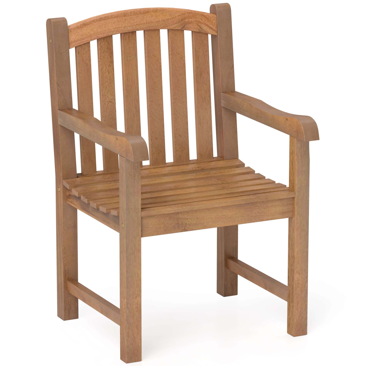 Costway 1/2/4 PCS Teak Wood Patio Dining Chair Outdoor Armchair with ...