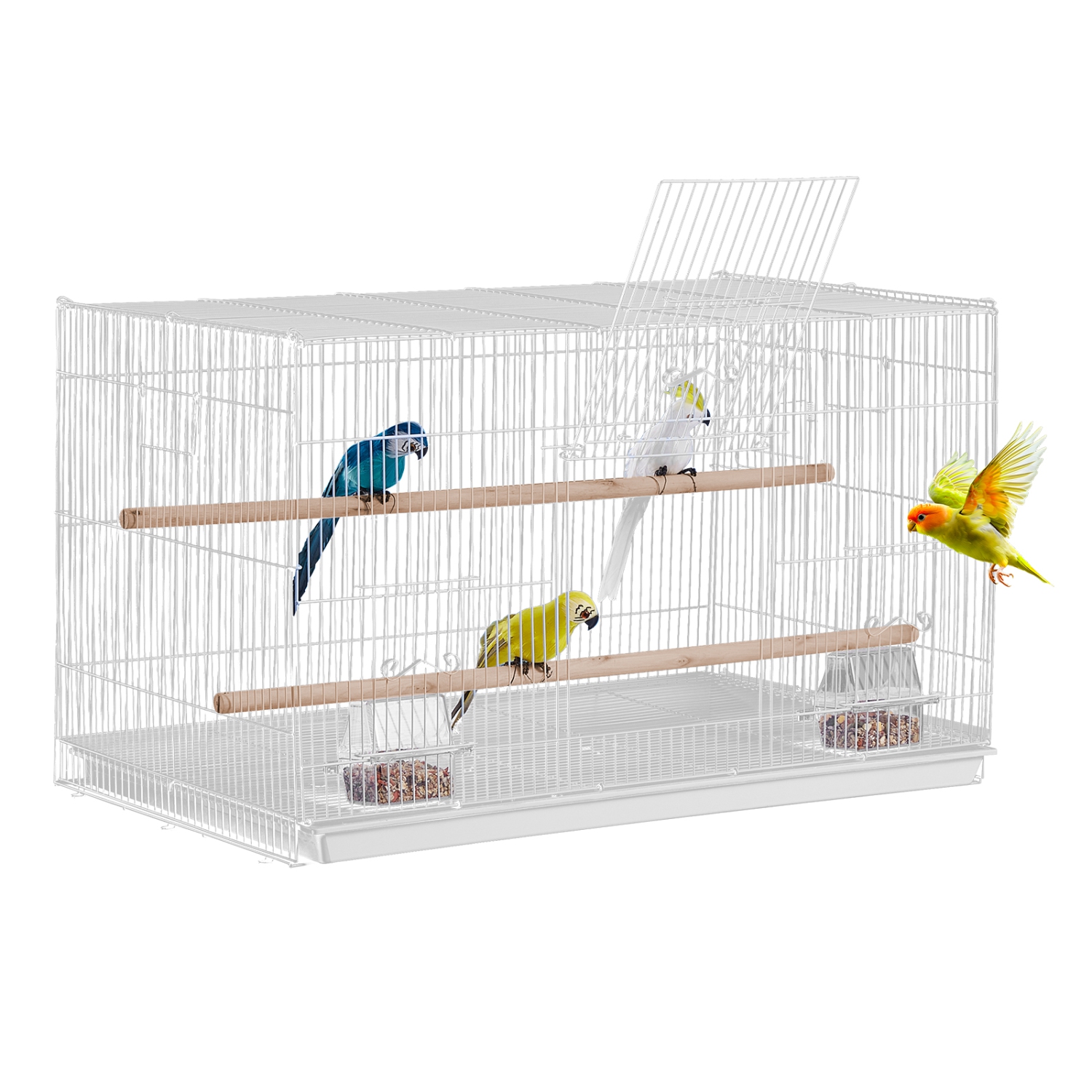 VEVOR 30-inch Flight Bird Cage, Stackable Bird Cage for Small Parrots Canaries Cockatiels Lovebirds Finches Budgies Conures Macaws Pet Travel