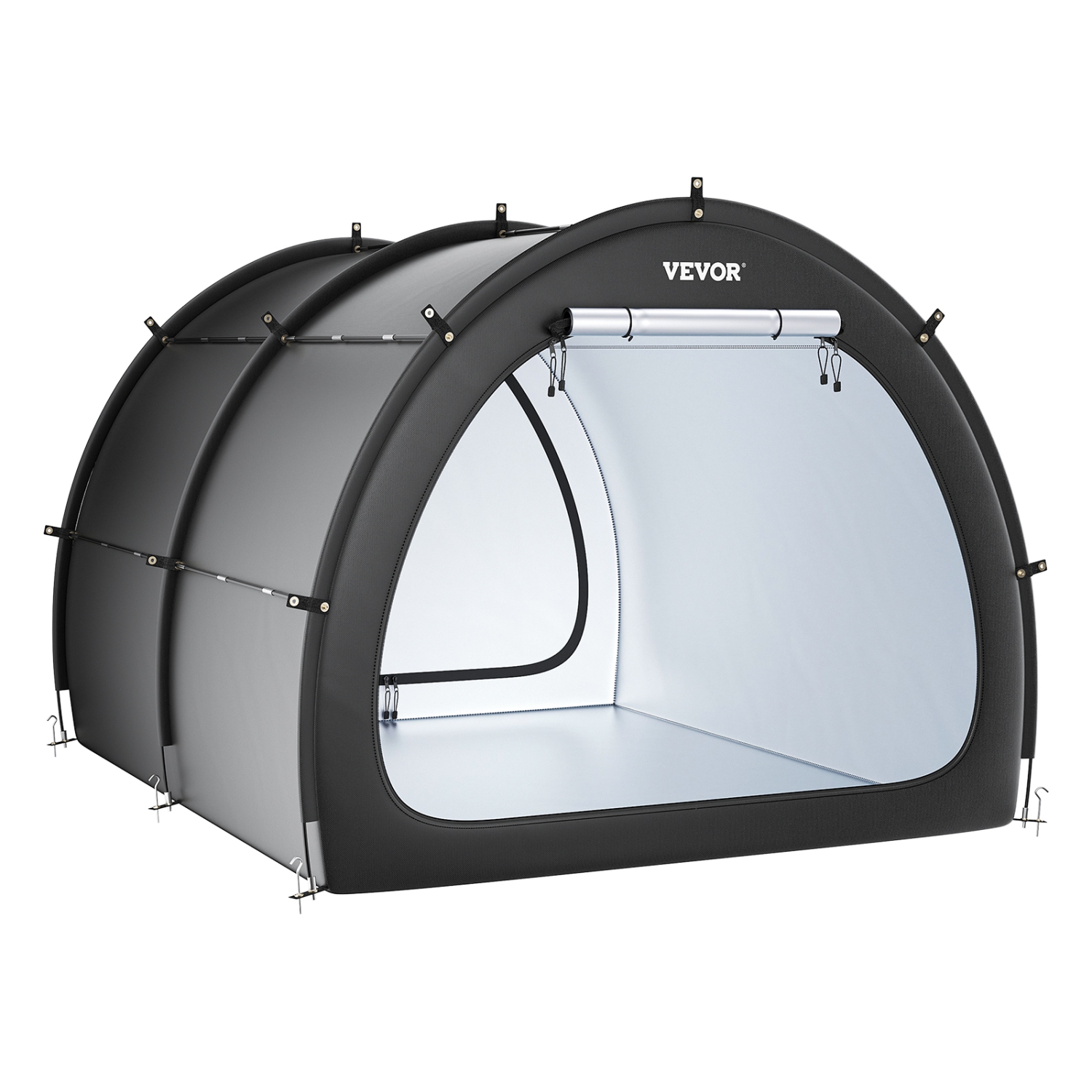 VEVOR 5+ Bikes Bike Storage Tent, Spacious Bike Storage Tent with Ventilated Window, Waterproof Fan-Shaped Bike Tent with High Strength Fiberglass &