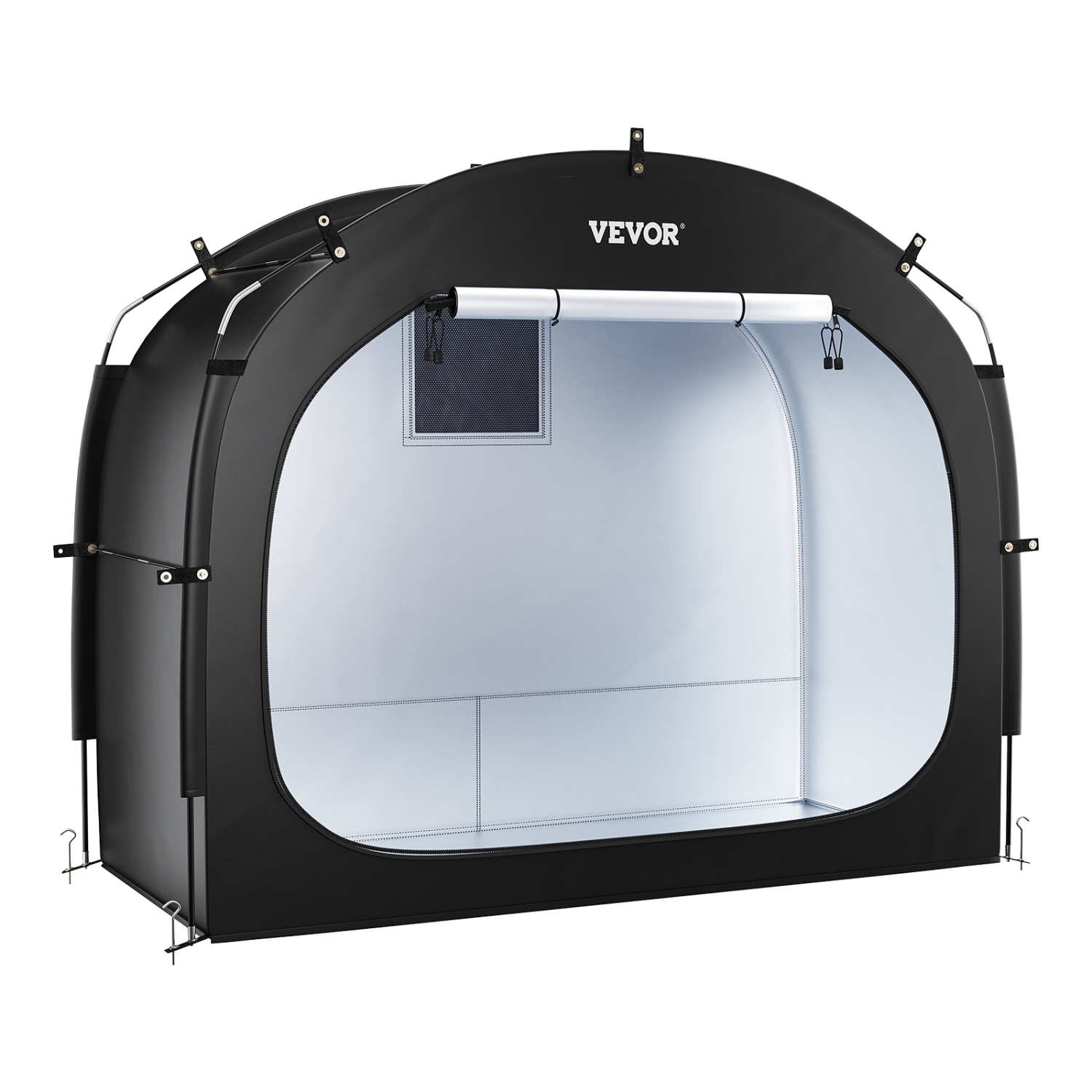 VEVOR 4 to 5 Bikes Bike Storage Tent, Outdoor Spacious, with Ventilated Window, Waterproof Easy-to-Install Bike Tent with High Strength Fiberglass &
