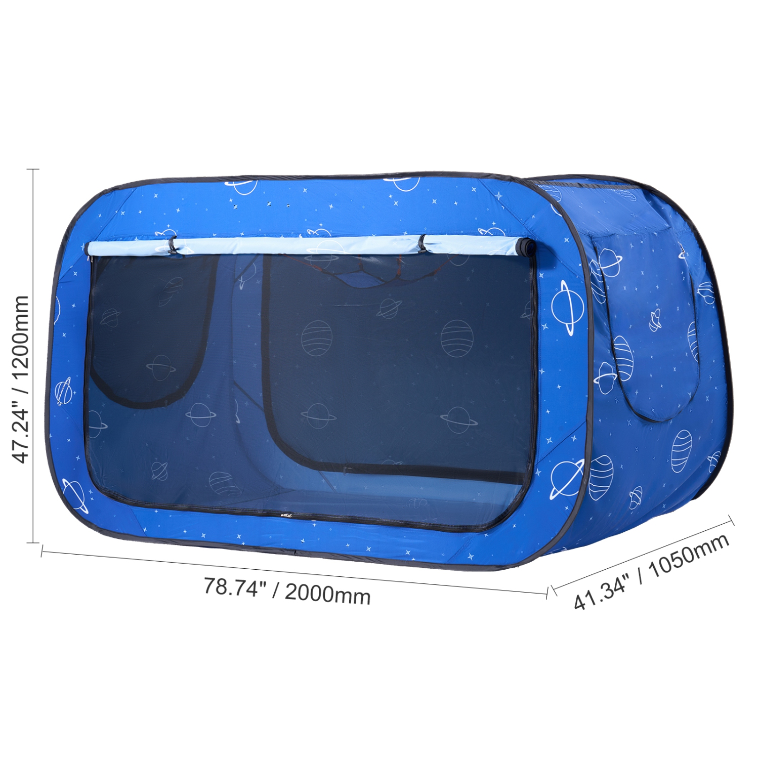 VEVOR 2 Doors Bed Tent, Pongee Fabric, Breathable, with 0.33 in Fiber Poles Privacy, Full Size Block out Light Sleeping Bed Canopy, Fit for Kids