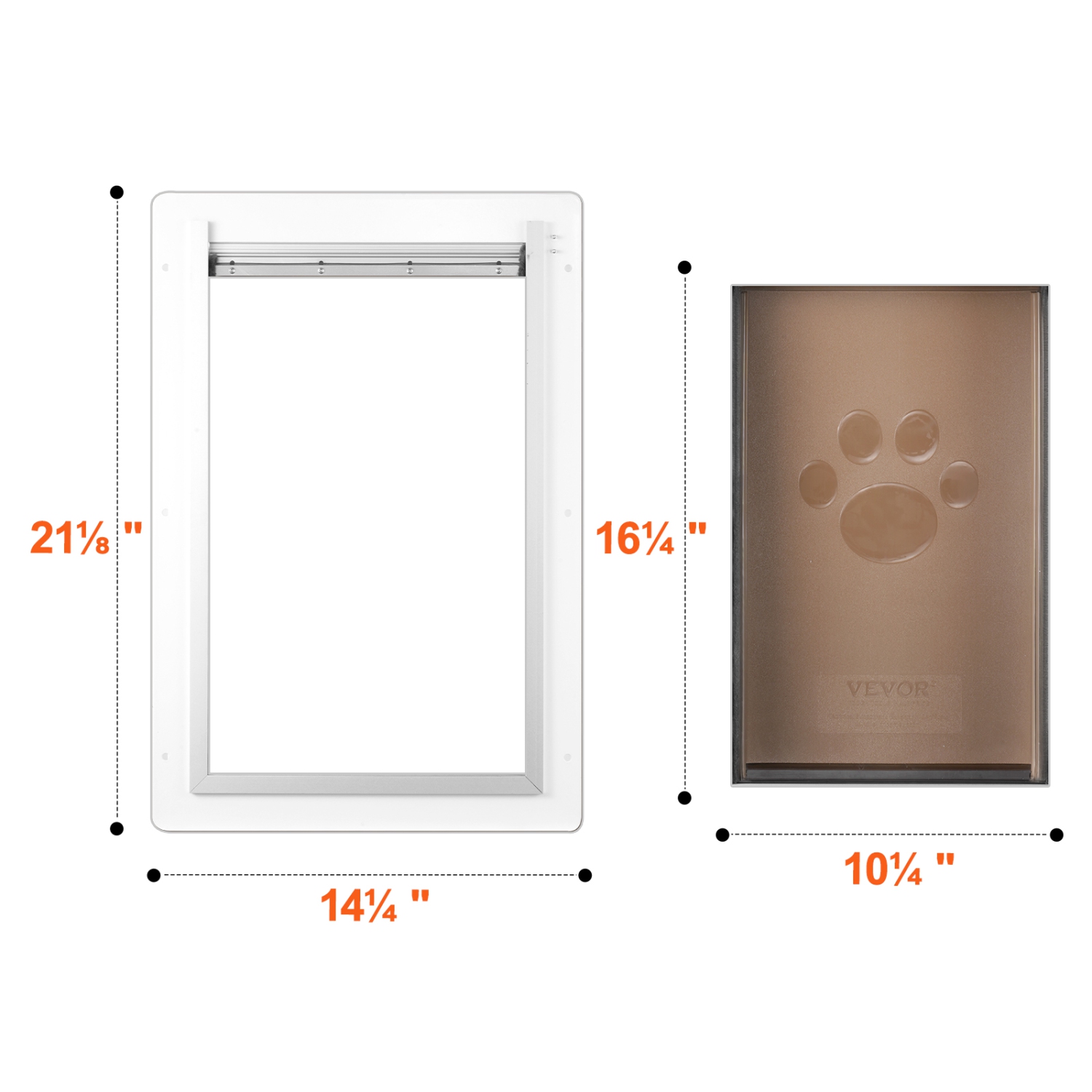 VEVOR 14.25" x 21.1" Pet Door, Metal&nbsp;Frame with Lock and&nbsp;3-Flap System, Weatherproof Doggy Door, Easy to Install, Pet Door Suitable for Cat