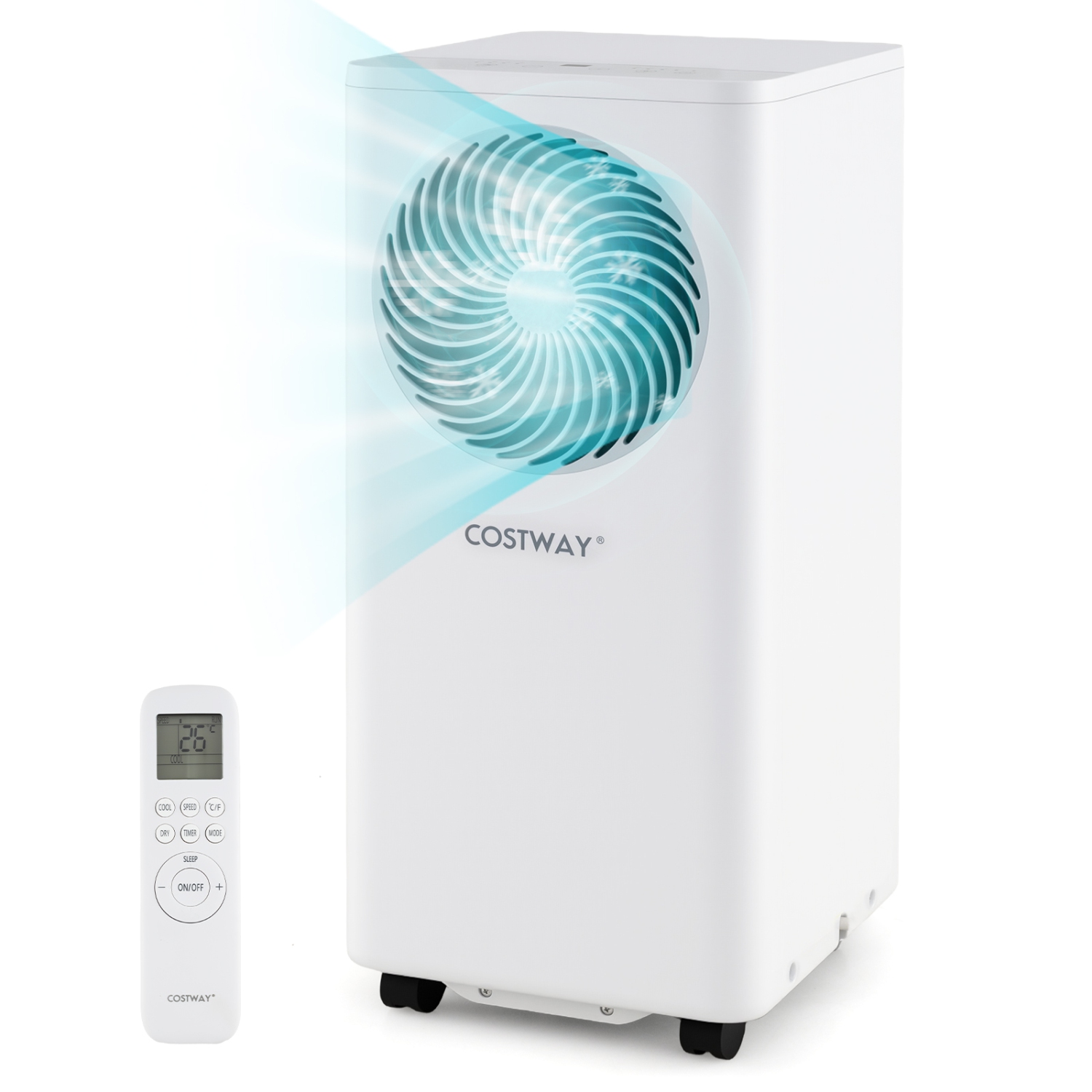 Costway 8200/10000 BTU Portable Air Conditioner 3-in-1 Floor AC Unit with Fan & Dehumidifier